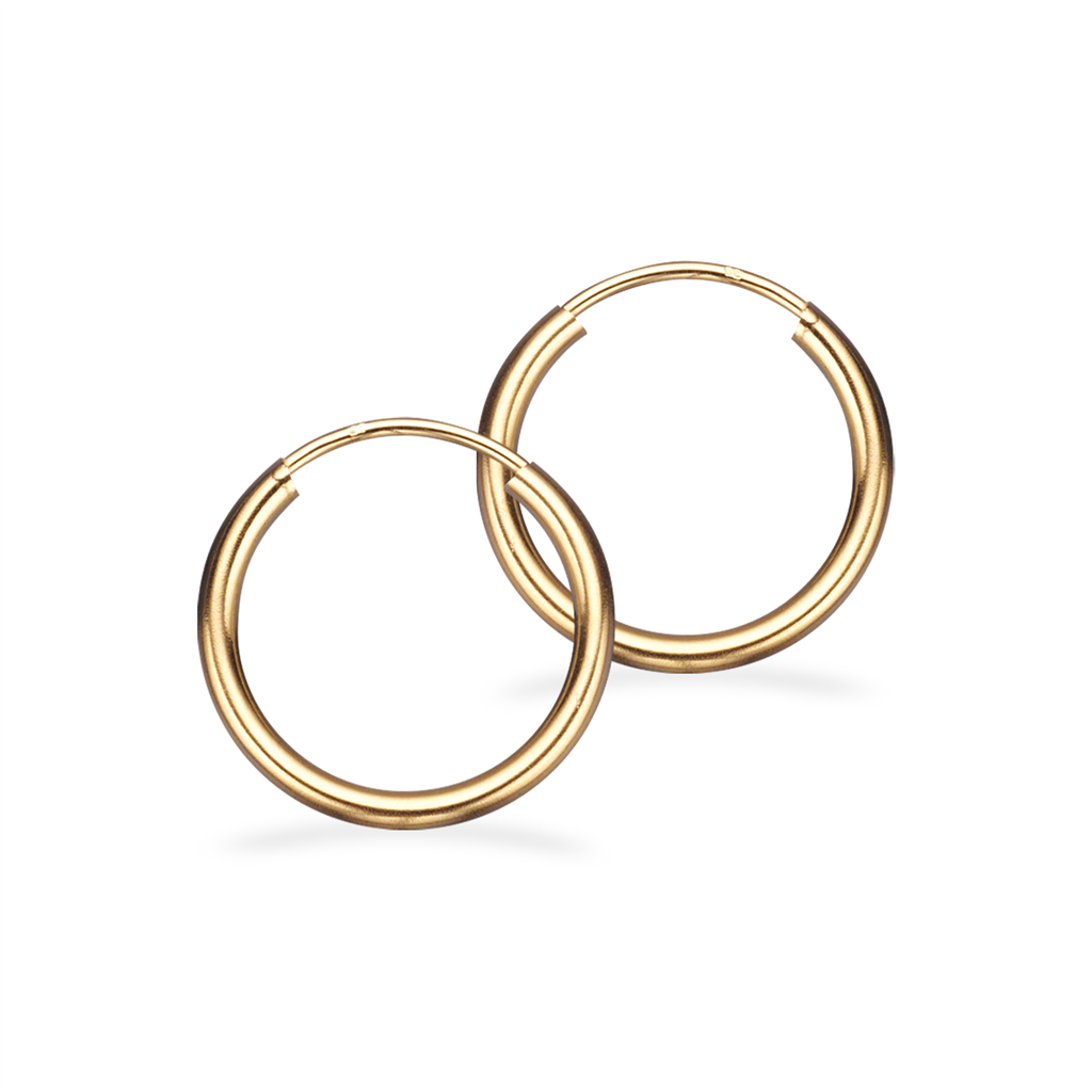 Scrouples 8karats Guld Creoler 15mm 11153 - Scrouples Øreringe  - 1233690084909