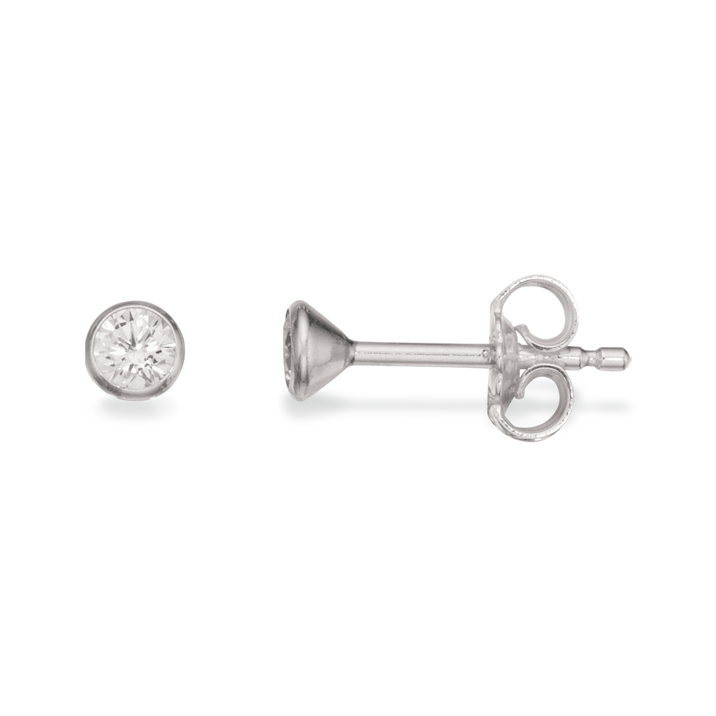 Scrouples Sølv øreringe Med Klar Sten 3mm 112032 - Scrouples Øreringe  - 1233690069876