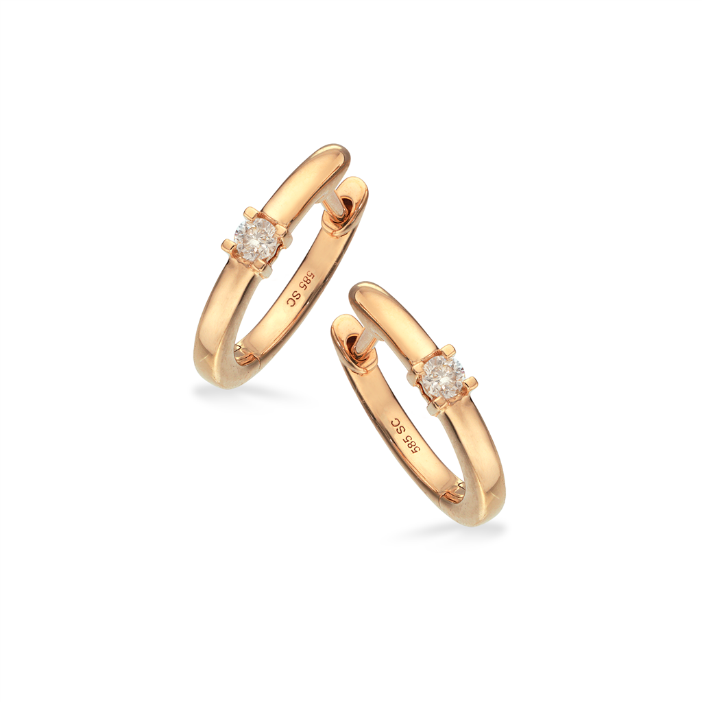 Scrouples Kleopatra Karat Guld Clip Creoler Med Diamanter 07ct 1145 - Scrouples Øreringe  - 1233690190273