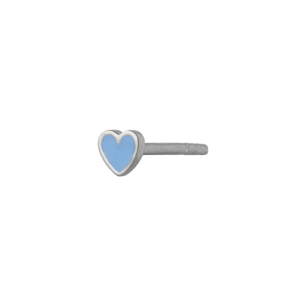 Stine Petit Love Heart Light Blue ørering Sølv - Stine A Øreringe