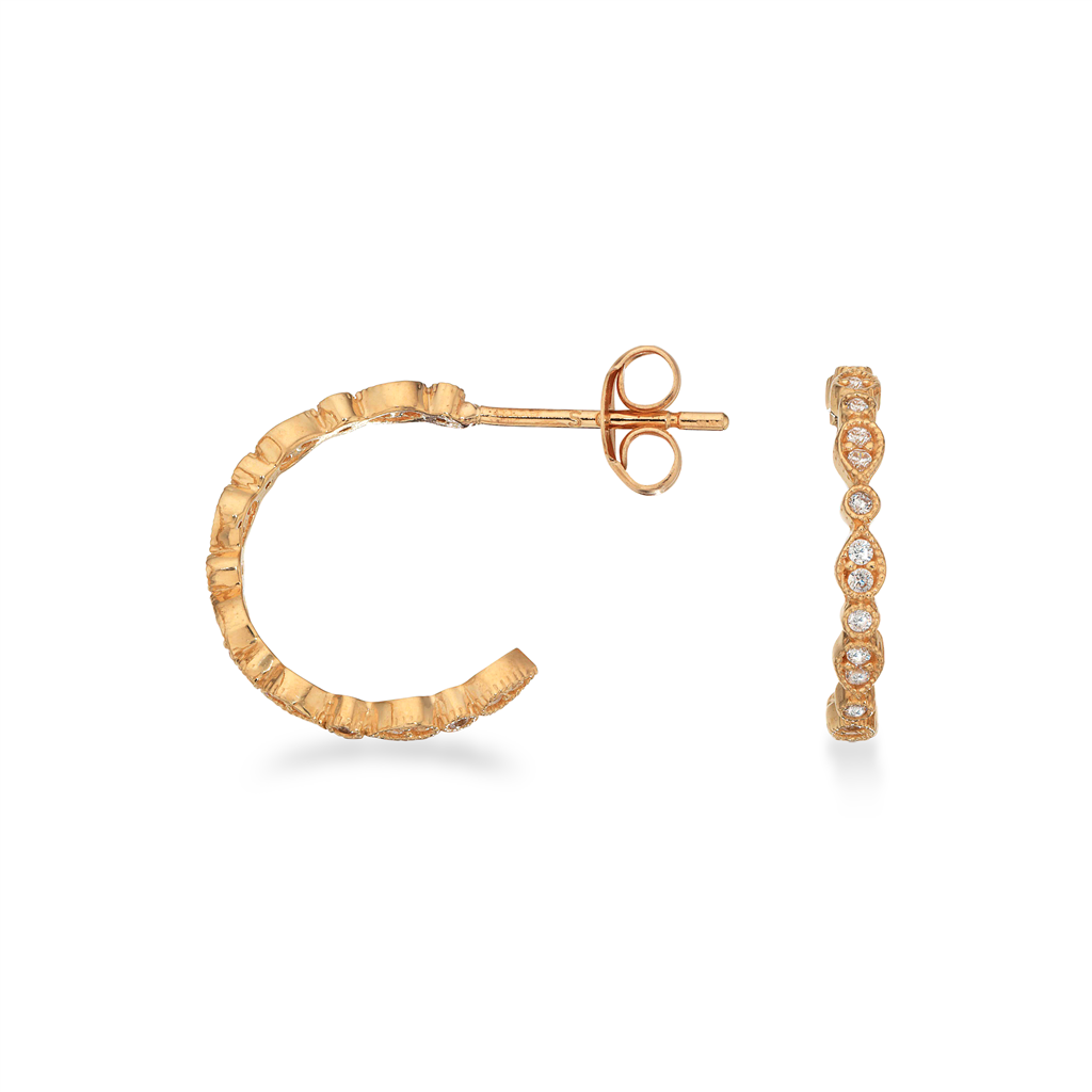 Scrouples Karat Guld Creoler Med Sten Zirkonia 122463 - Scrouples Øreringe  - 1233690185446