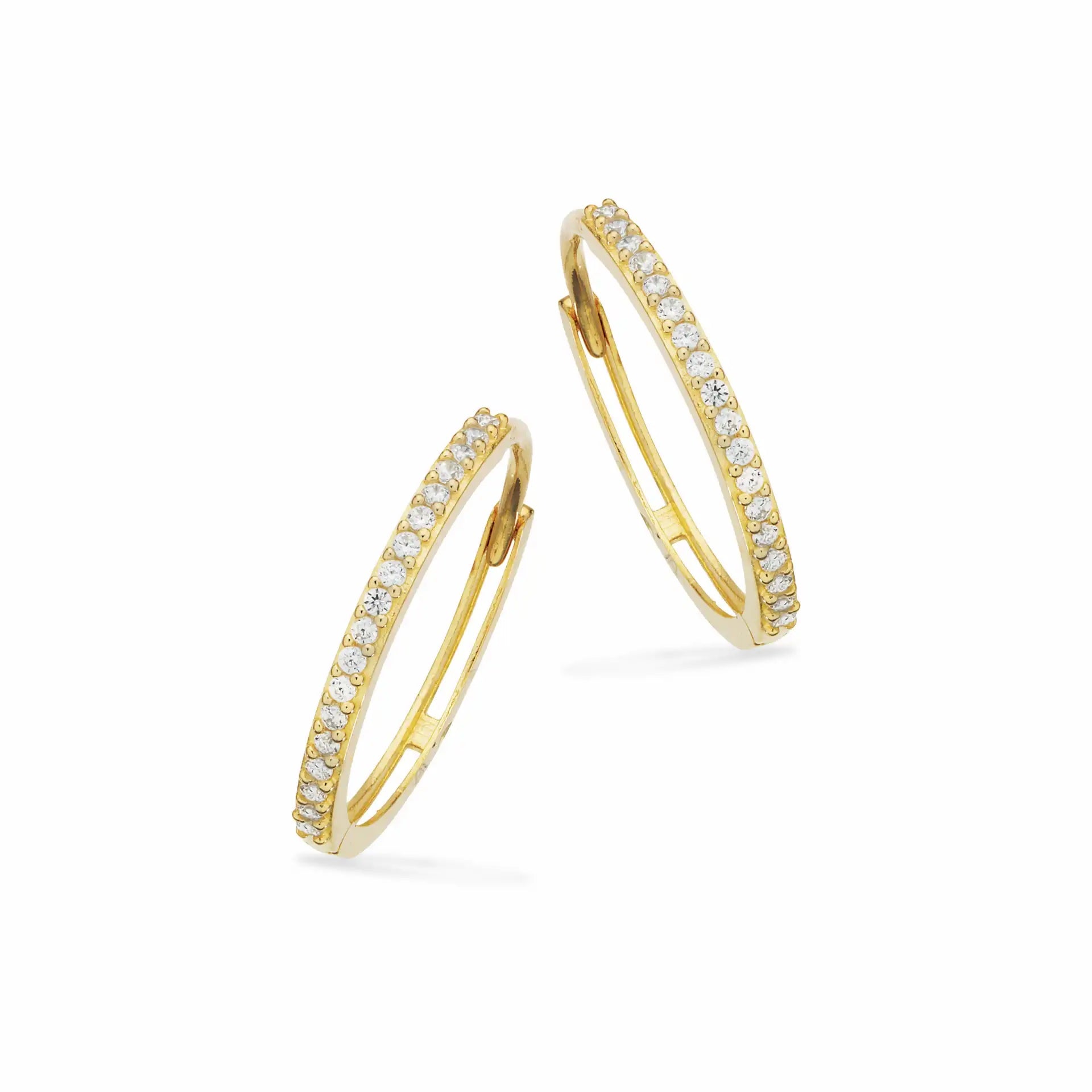 Scrouples 8kt Guld Creoler Med Sten Zirkonia 123033 - Scrouples Øreringe  - 1233690206943
