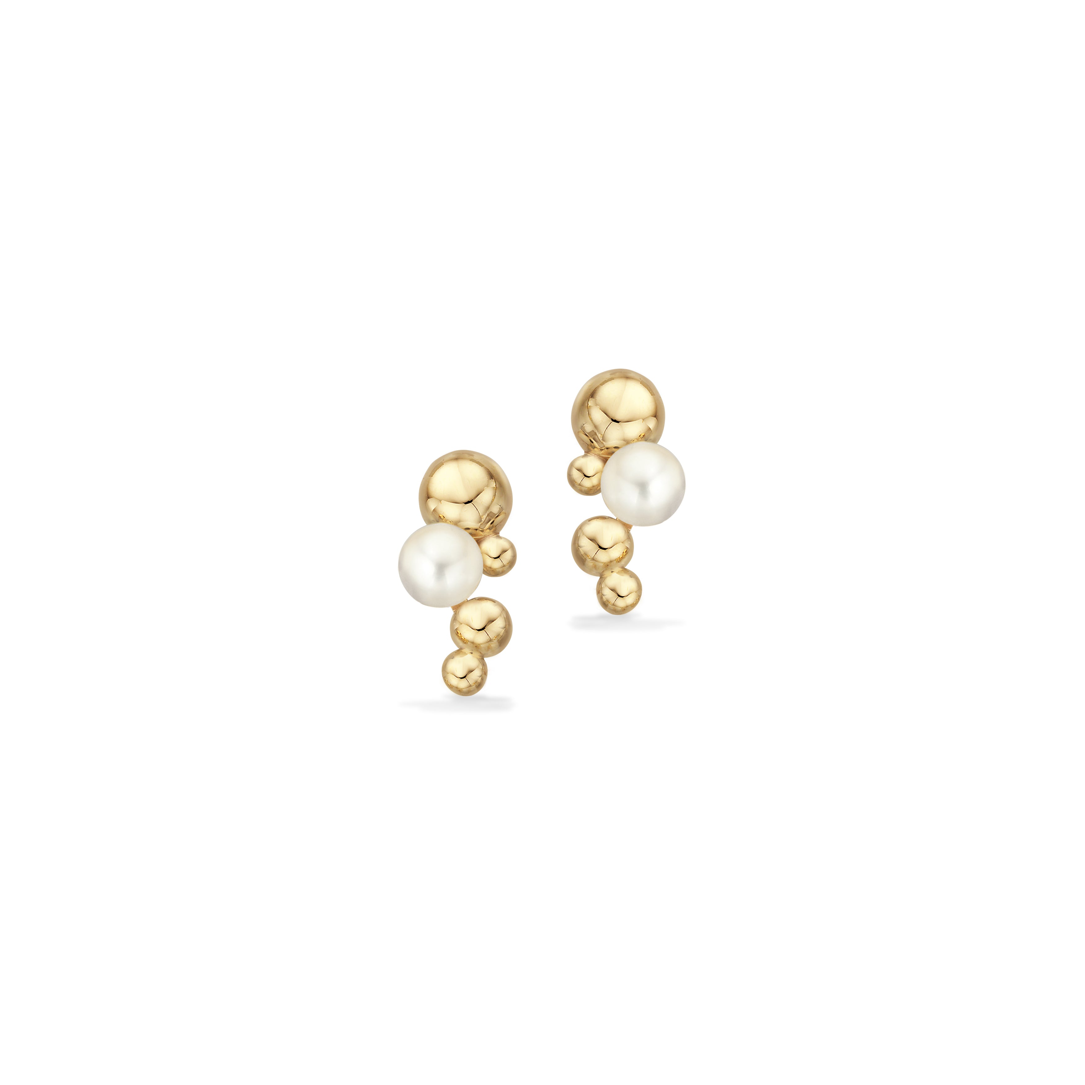 Scrouples Karat Guld Kugle ørestikker Med Perle 123563 - Scrouples Øreringe  - 1233690235875