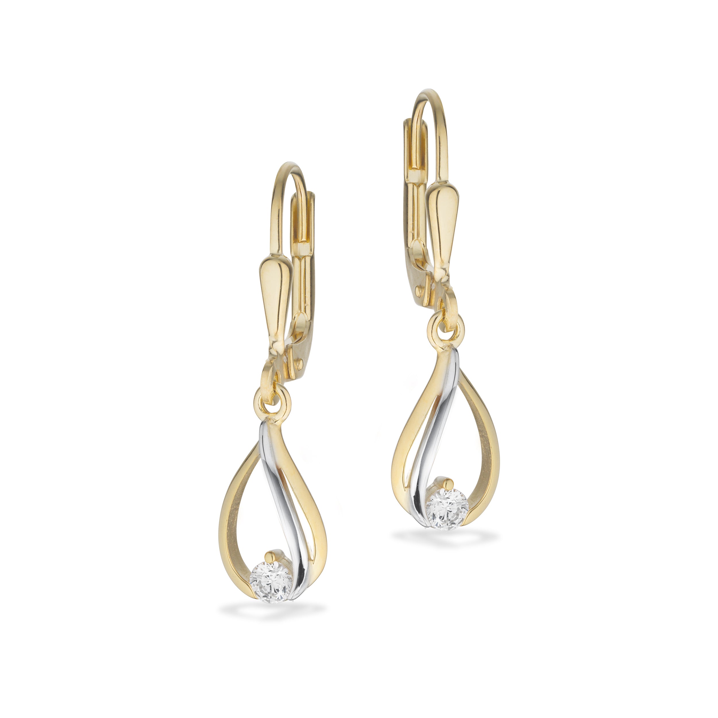 Scrouples Karat Guld øreringe Dobbelt Dråbe Design 124364 - Scrouples Øreringe  - 1233690236049