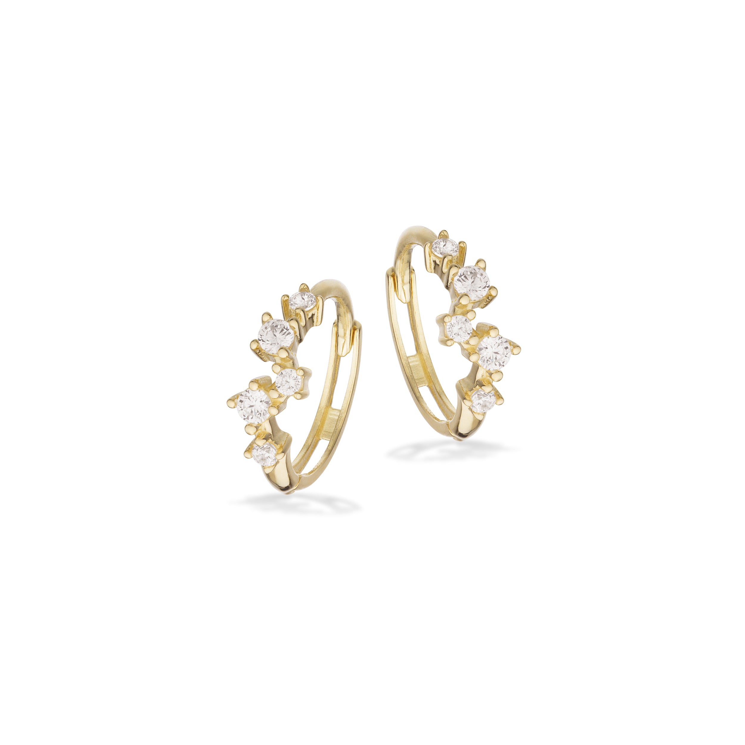 Scrouples Karat Guld ørecreoler Med Sten 124503 - Scrouples Øreringe  - 1233690236131
