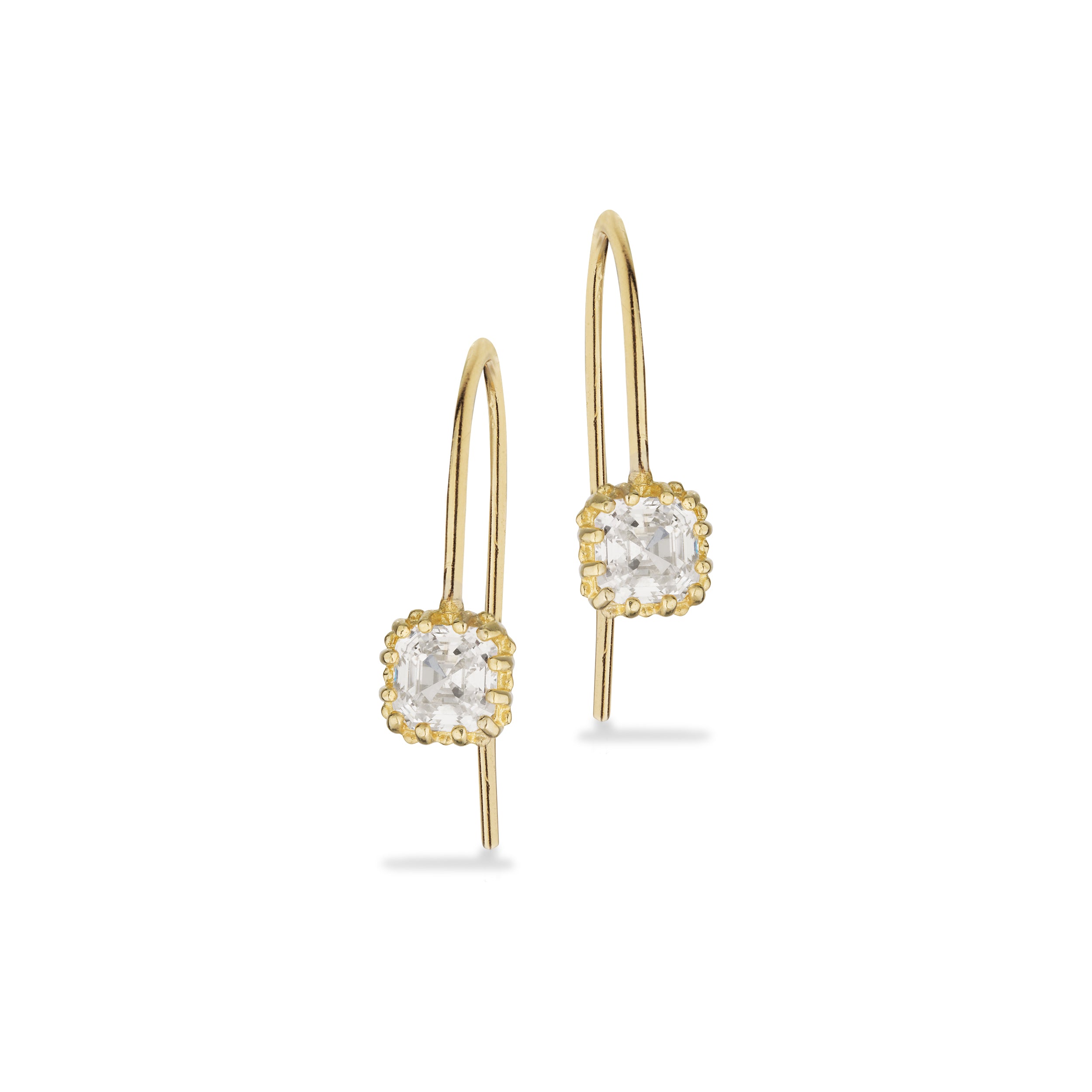 Scrouples Karat Guld ørebøjler Med Zirkonia Sten 124603 - Scrouples Øreringe  - 1233690235998