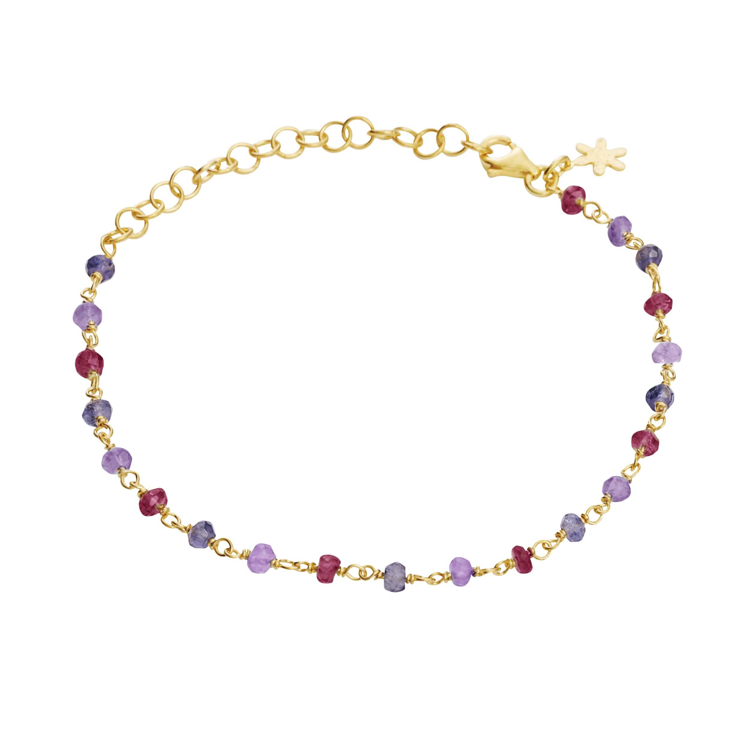 Susanne Friis Bjørner Armbånd Sfb Forgyldt Sølv Armbånd Med Lilla Sten 1433 593 - Armbånd  - 1233690217536