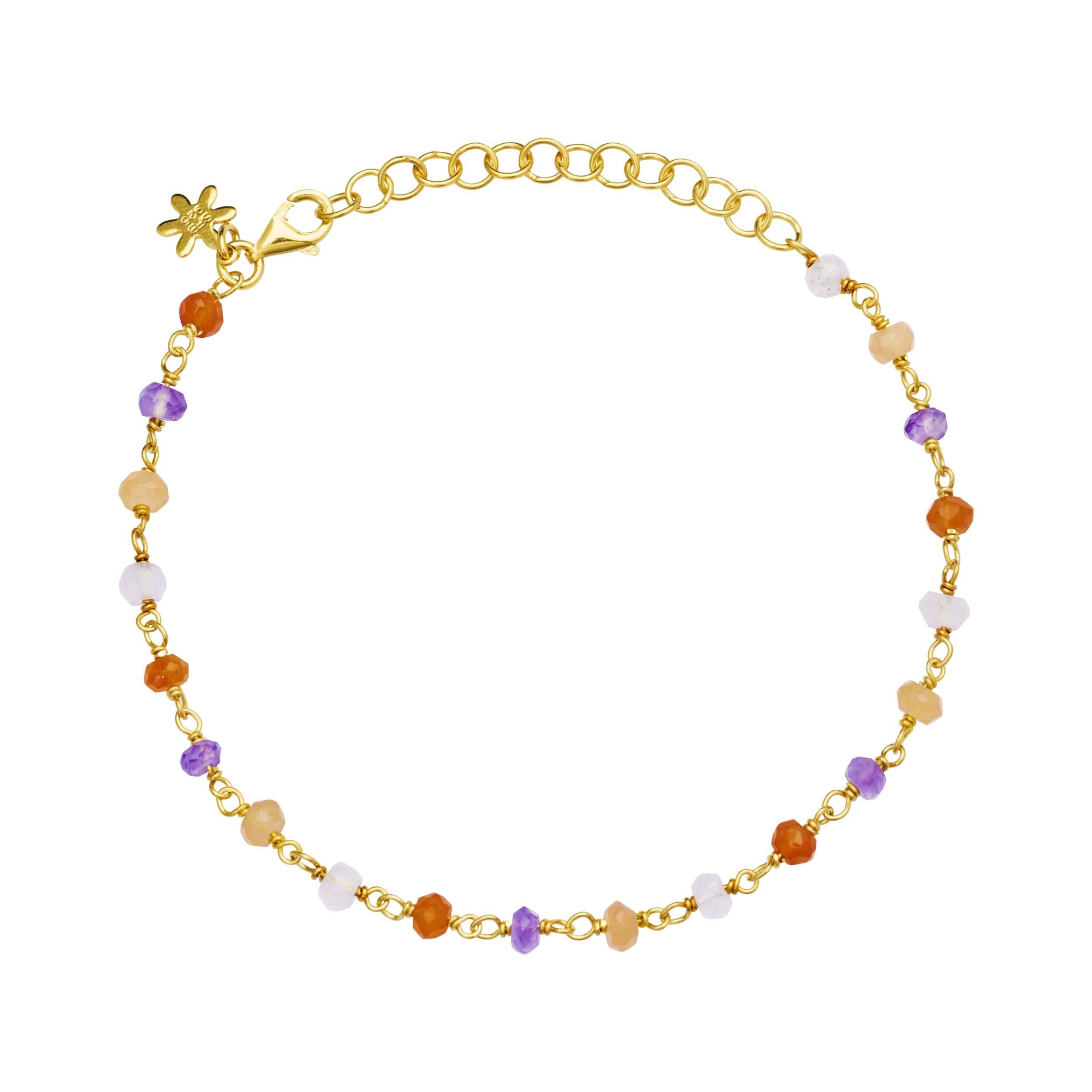 Susanne Friis Bjørner Armbånd Sfb Guldbelagt Sølv Armbånd Med Farvede Sten 1433 603 - Armbånd  - 1233690231228