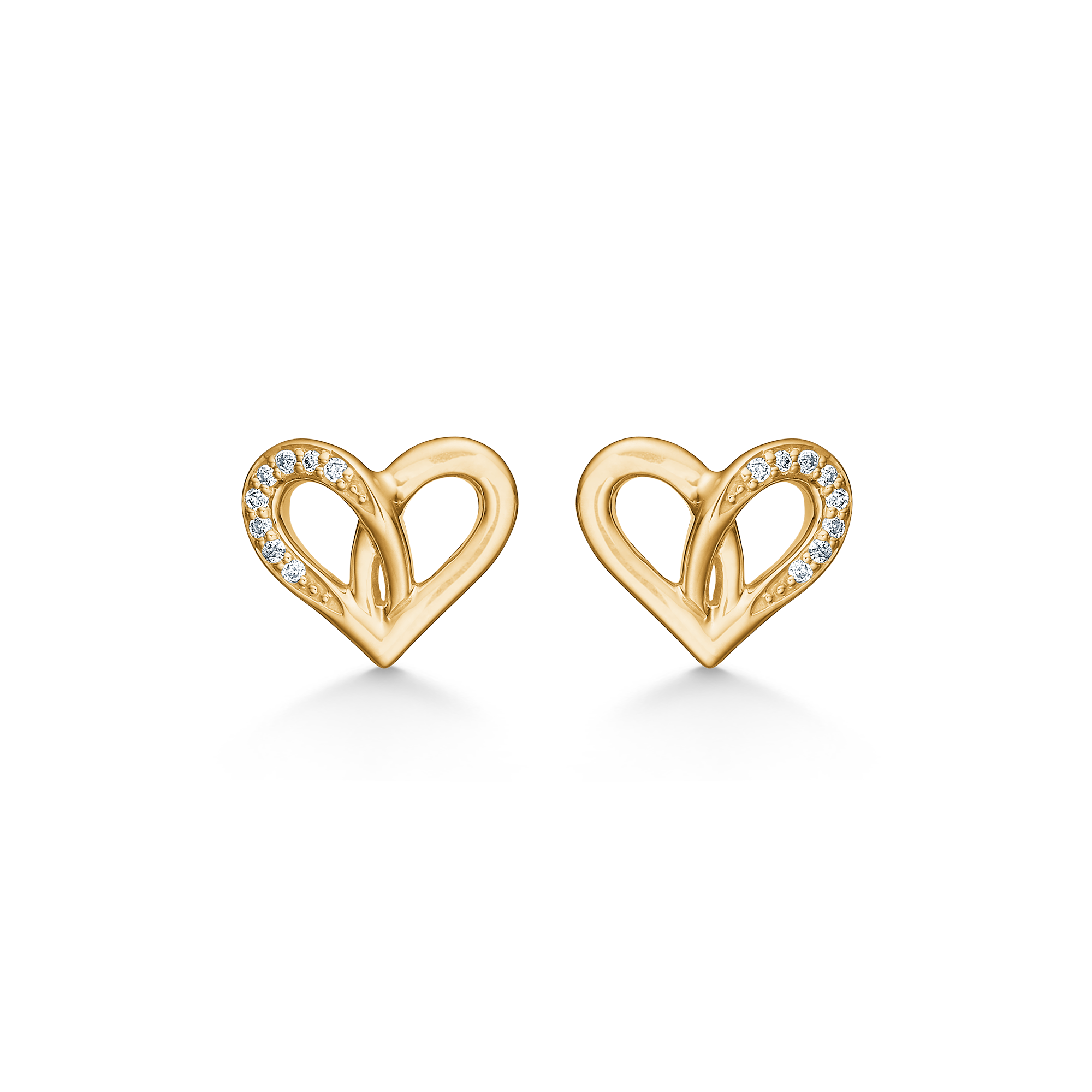 Mads Karat Guld Hjerte ørestikker Med Diamanter 1511049 - Mads Z Øreringe
