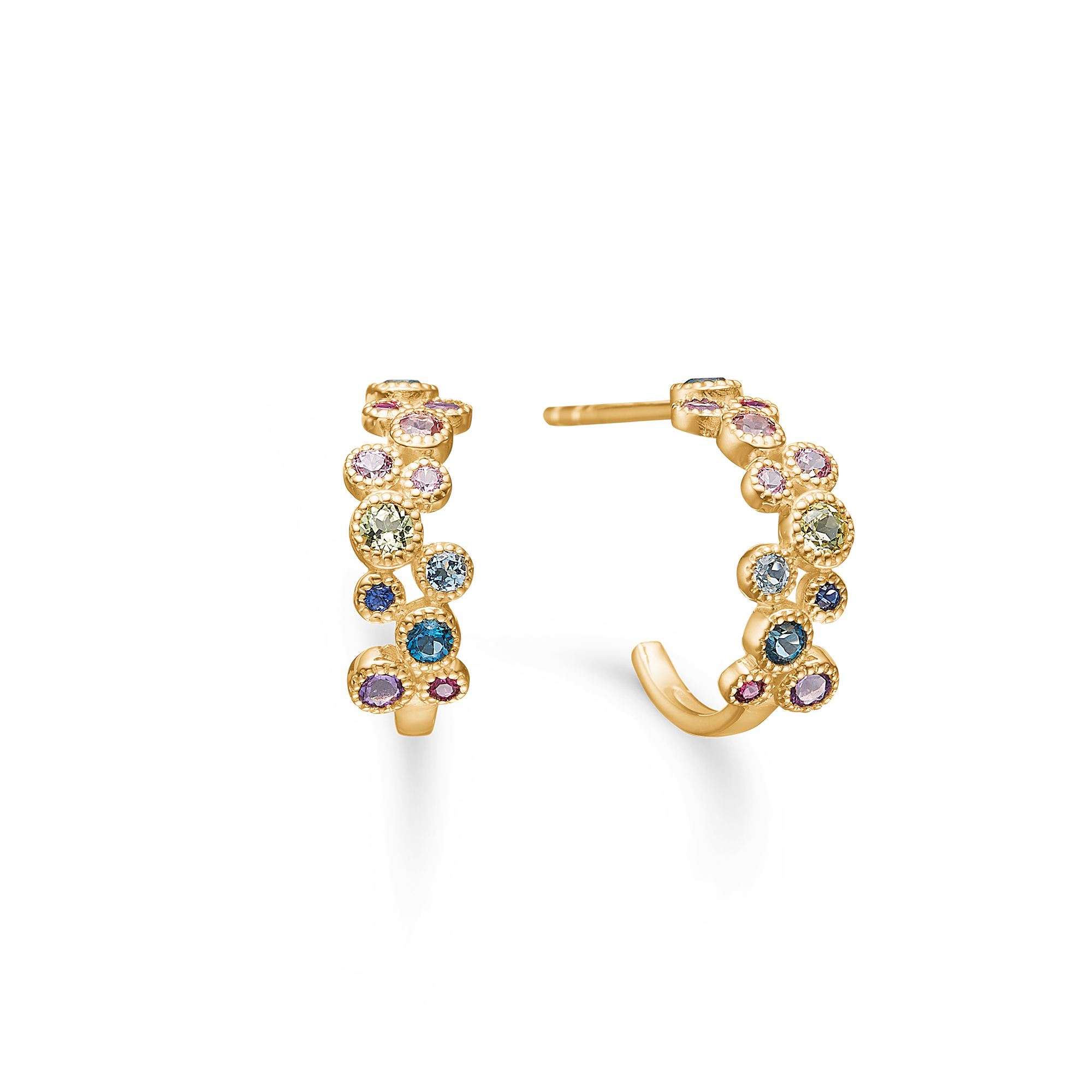 Mads Luxury Rainbow Petite Creoler Karat Guld 1514067 - Mads Z Øreringe