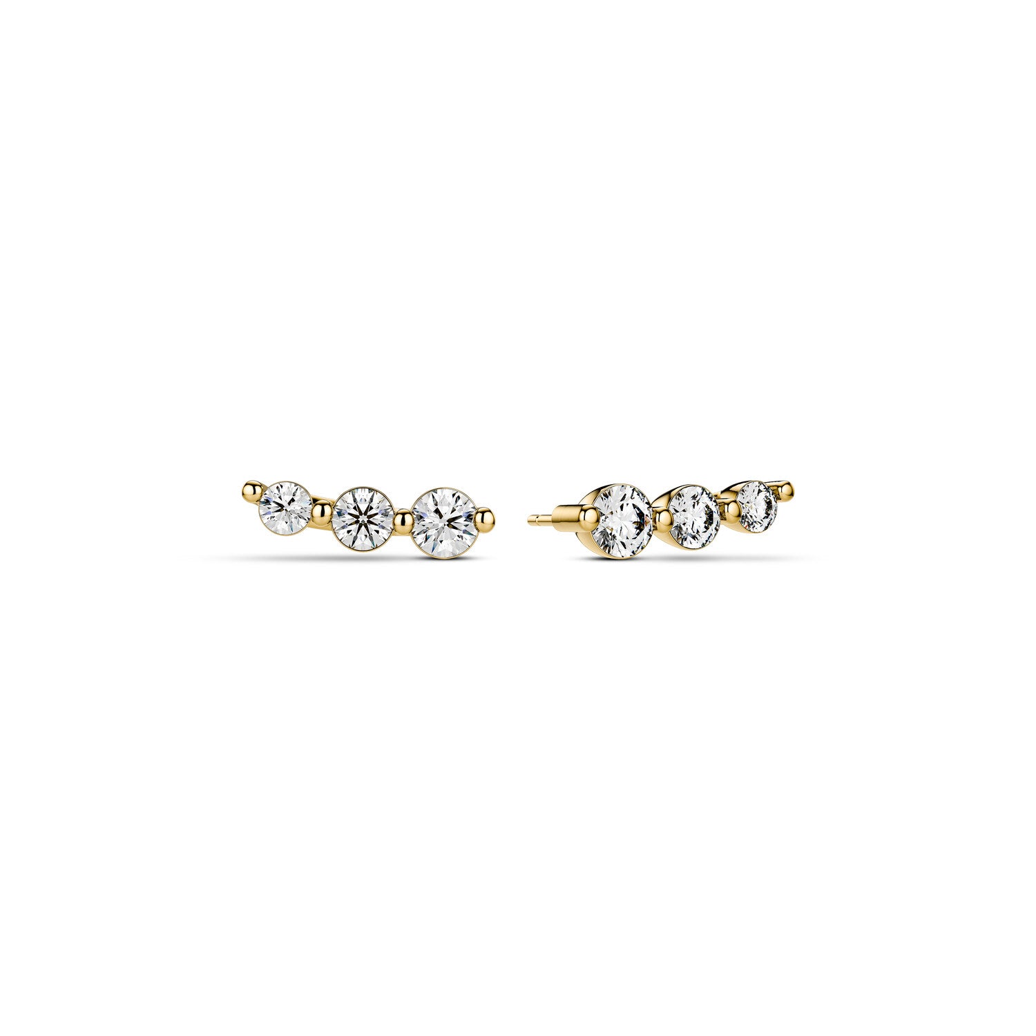 Hvid Tiara Guld Guld Lab Grown Diamanter - Øreringe  - 5710699086470