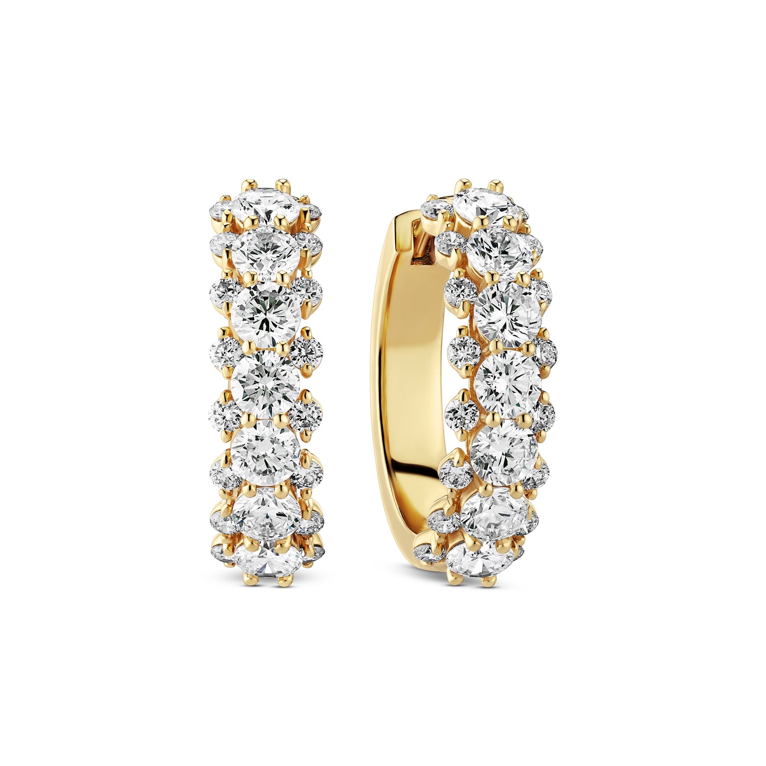 Hvid Fior Guld Guld Lab Grown Diamanter - Øreringe  - 5710699085428