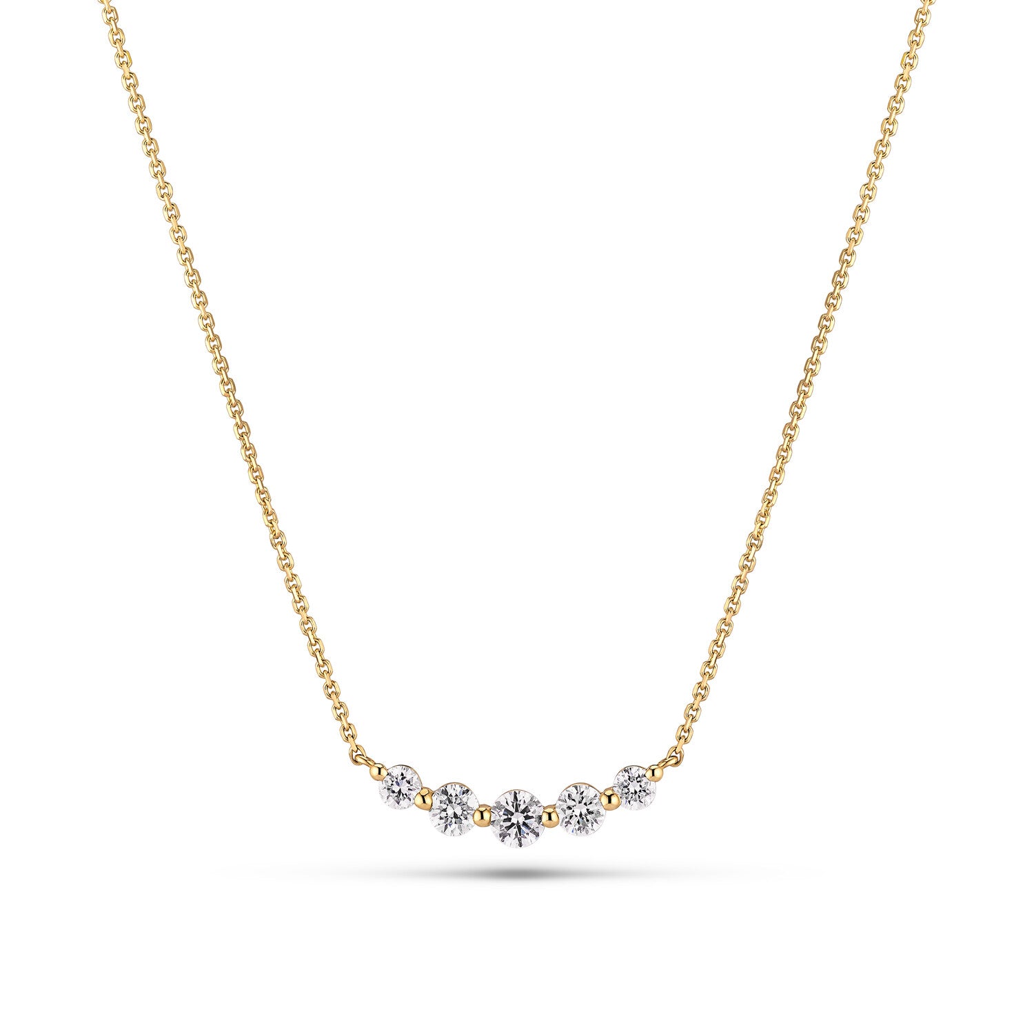 Hvid Halskæde Tiara Guld Guld Lab Grown Diamanter - Halskæder  - 5710699085381
