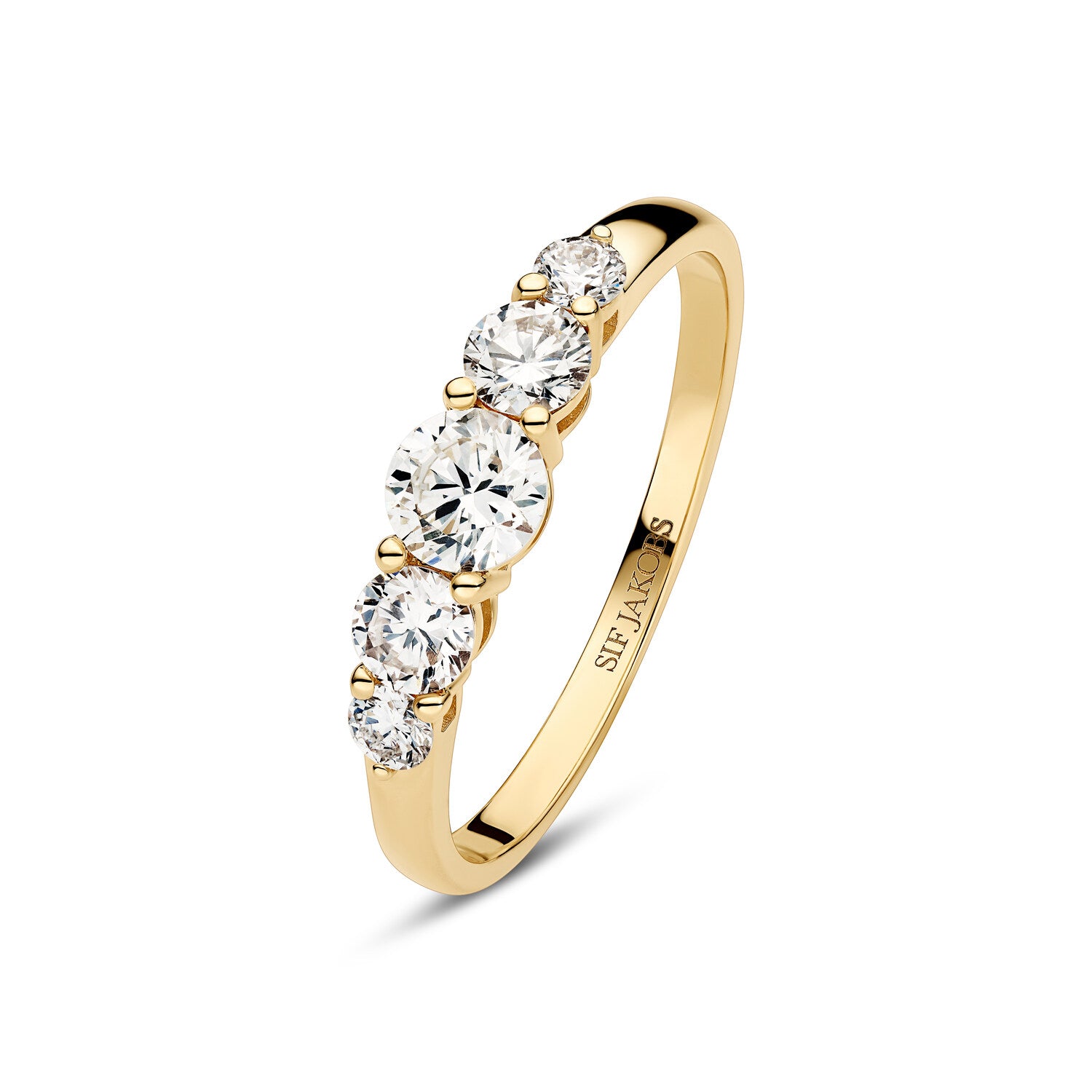 Hvid Ring Tiara Guld Guld Lab Grown Diamanter - Fingerringe  - 5710699086265