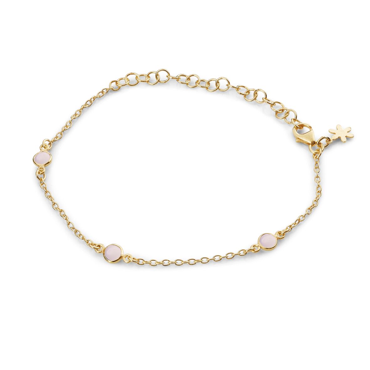 Susanne Friis Bjørner Armbånd Sfb Armbånd Forgyldt Sølv Med Lyserøde Krystaller 1585 112 - Armbånd  - 1233690095813