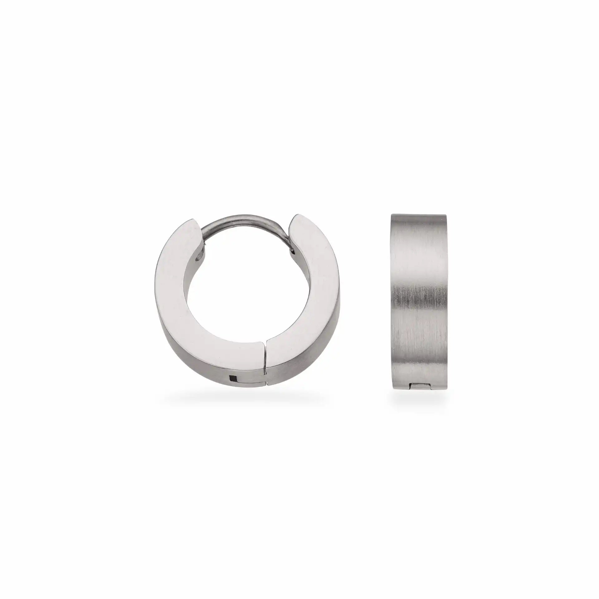 Scrouples Herre Stål Creol 14mm Med Mat Overflade 158501 - Scrouples Øreringe  - 1233690213651