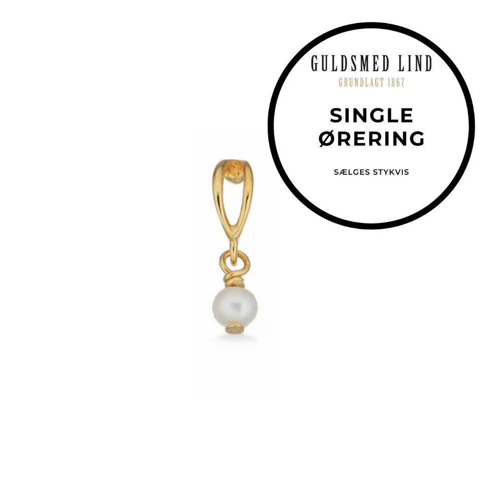 Scrouples Guldbelagt Sølv Creol Med Ferskvandsperle Single 160402 - Scrouples Øreringe  - 1233690206394
