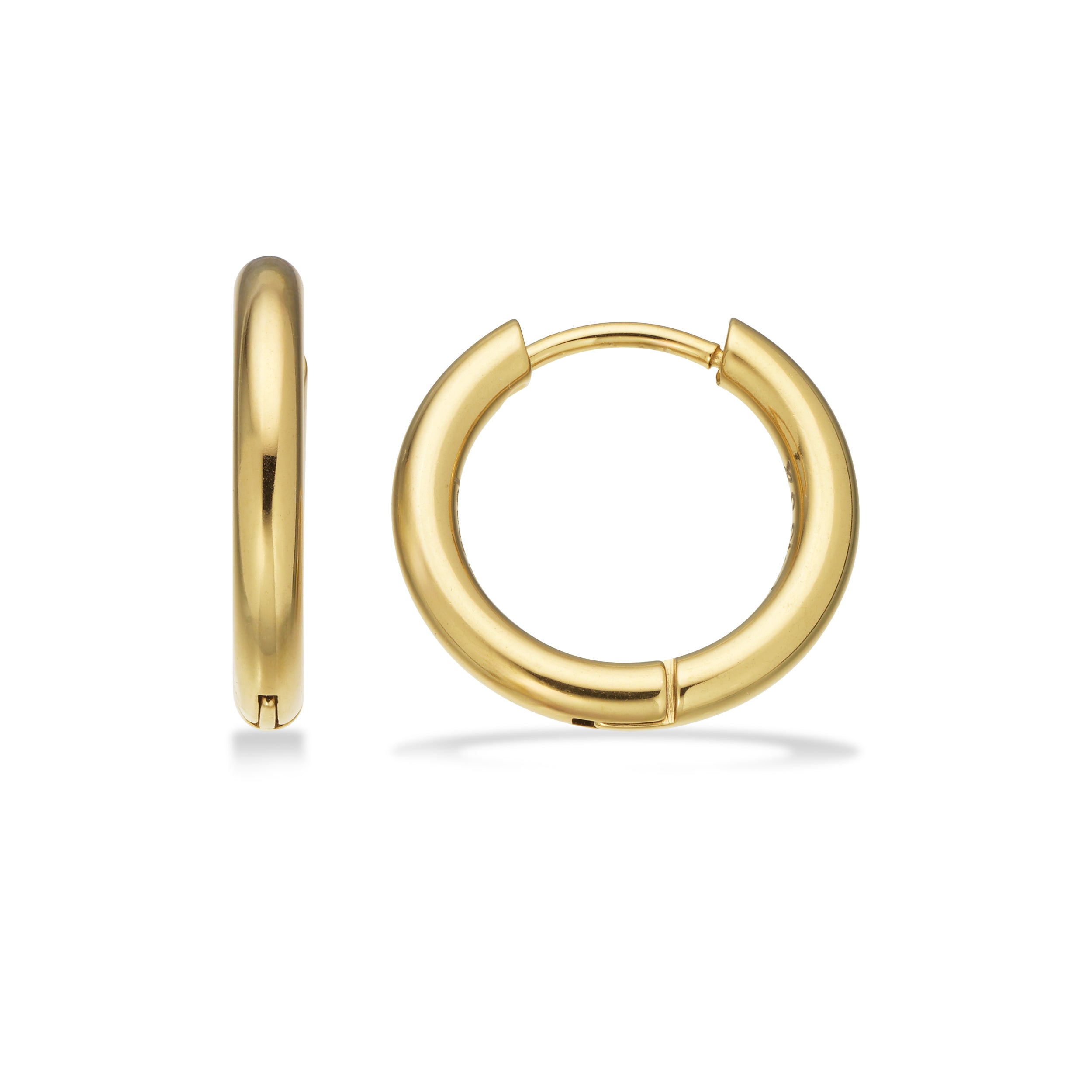 Scrouples Stål Forgyldte Creoler 12mm Med Klik Lås 163351 - Scrouples Øreringe  - 1233690237190