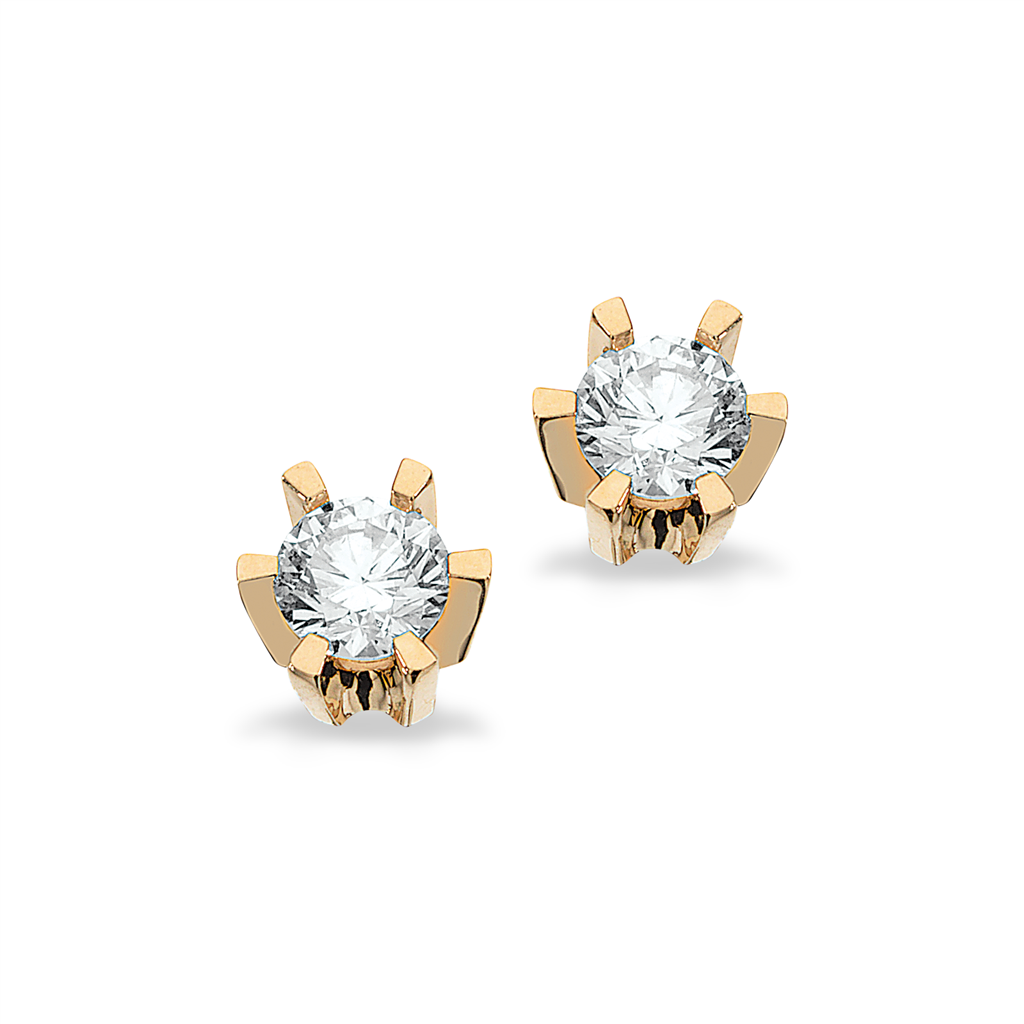 Hvid Scrouples Prinsesse Ørestikker Med 06ct Diamant Guld Guld 1776 - Scrouples Øreringe  - 1233690193168