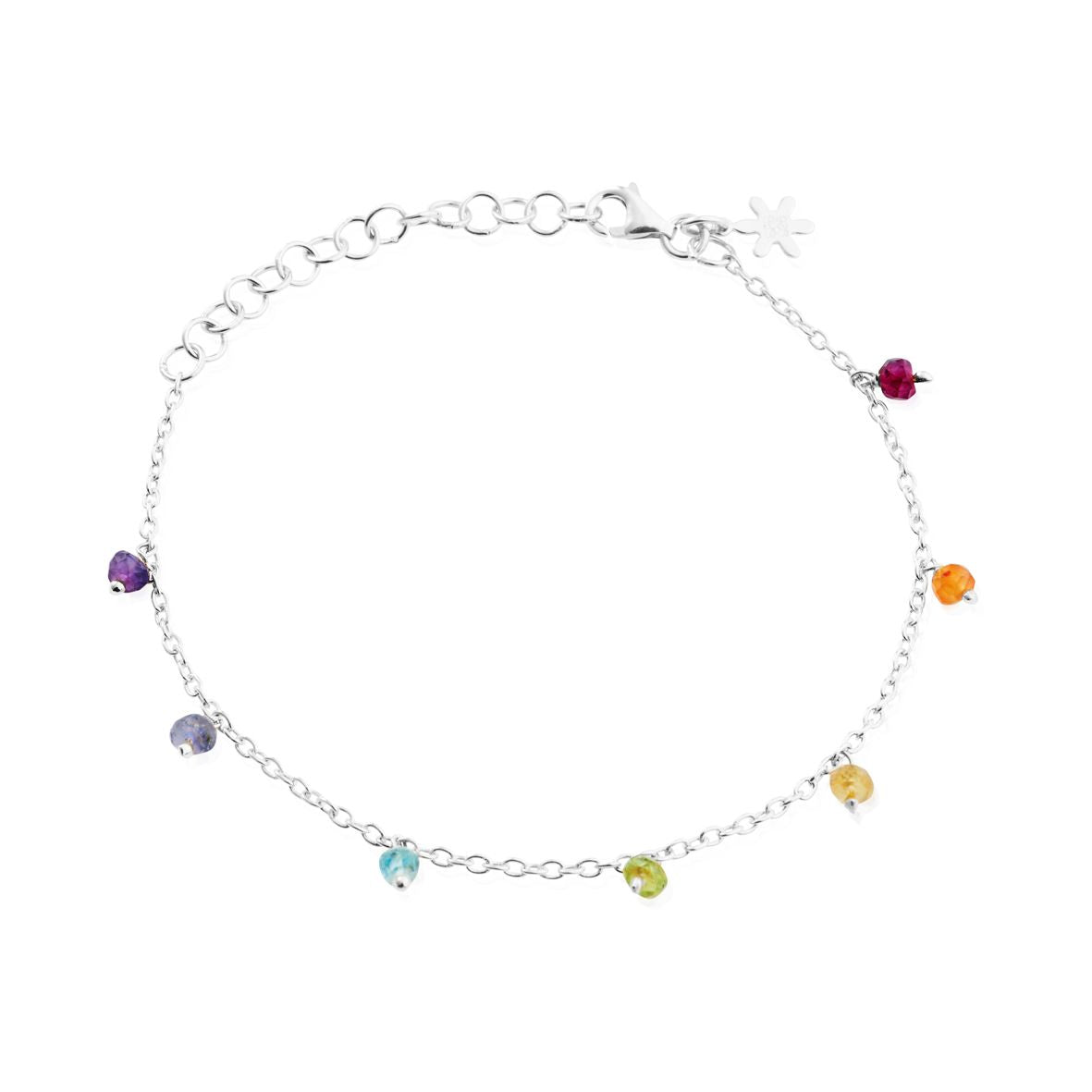 Susanne Friis Bjørner Armbånd Sfb Sølv Armbånd Med Forskellige Farvet Sten 1868 556 - Armbånd  - 1233690120256