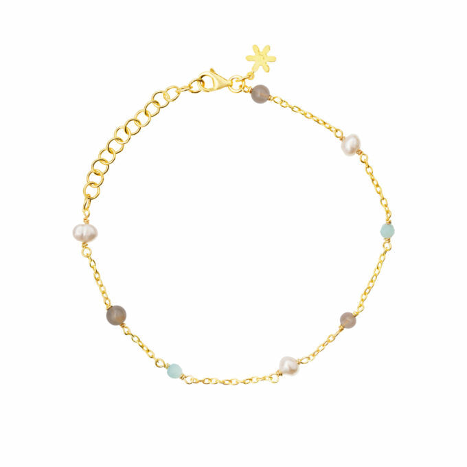 Susanne Friis Bjørner Armbånd Sfb Forgyldt Sølv Armbånd Med Perler Sten 1882 578 - Armbånd  - 1233690186580