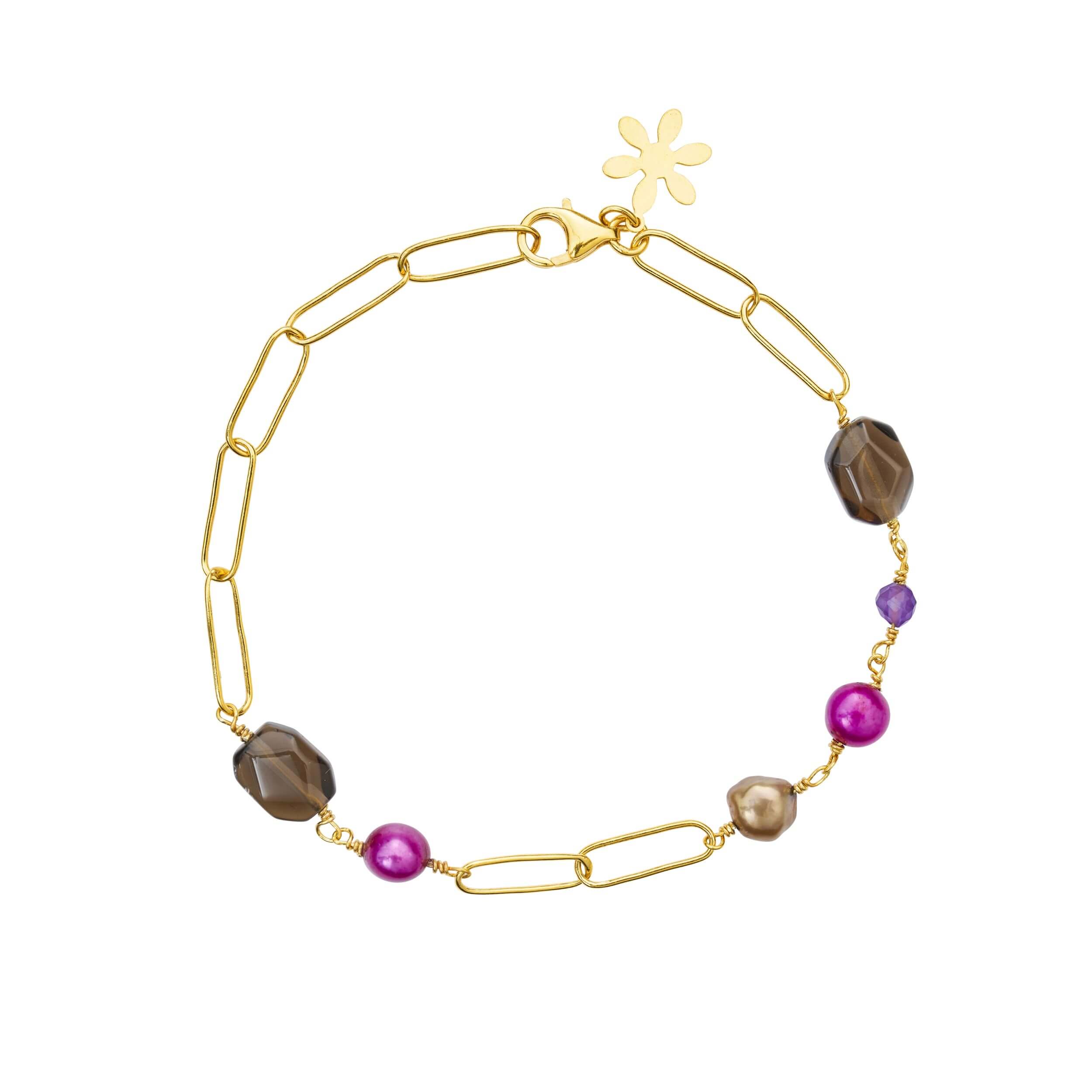 Susanne Friis Bjørner Armbånd Sfb Forgyldt Armbånd Med Sten Perler 1888 589 - Armbånd  - 1233690217437