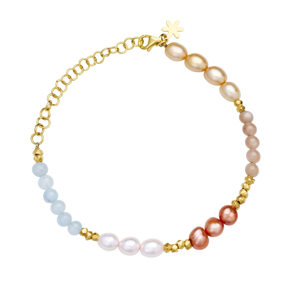 Susanne Friis Bjørner Armbånd Sfb Armbånd Forgyldt Sølv Med Perler Sten 1906 604 - Armbånd  - 1233690227979