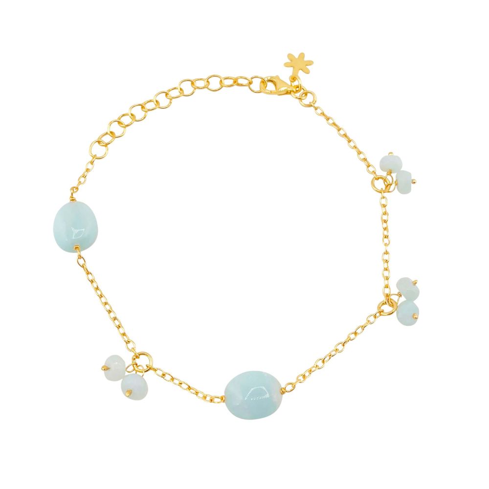 Susanne Friis Bjørner Armbånd Sfb Sølv Forgyldt Armbånd Med Amazonite 1933 137 - Armbånd
