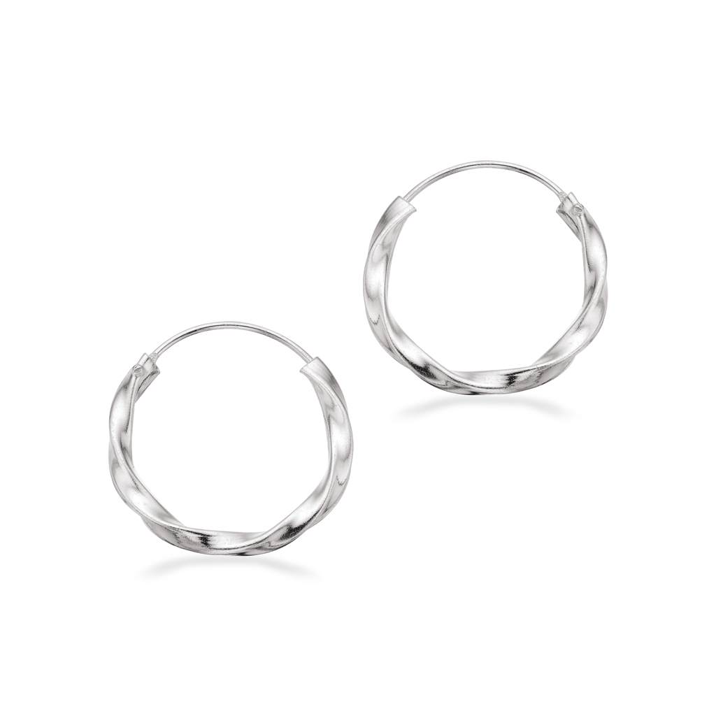 Scrouples Snoet Sølv Creoler 18mm 193942 - Scrouples Øreringe  - 1233690196558