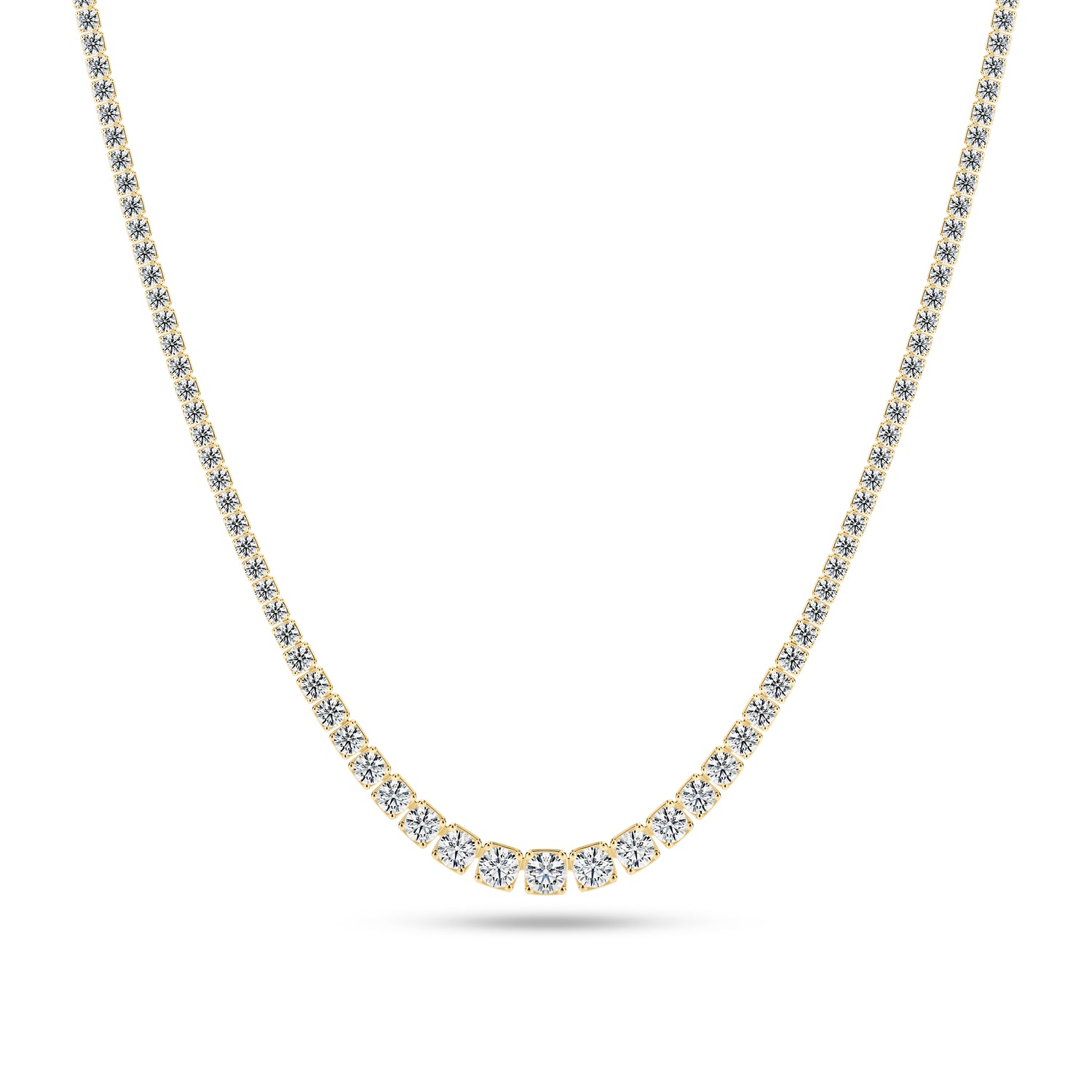 Hvid Halskæde Diamante Tennis Altro Guld Guld Lab Grown Diamanter - Halskæder  - 5701699095593