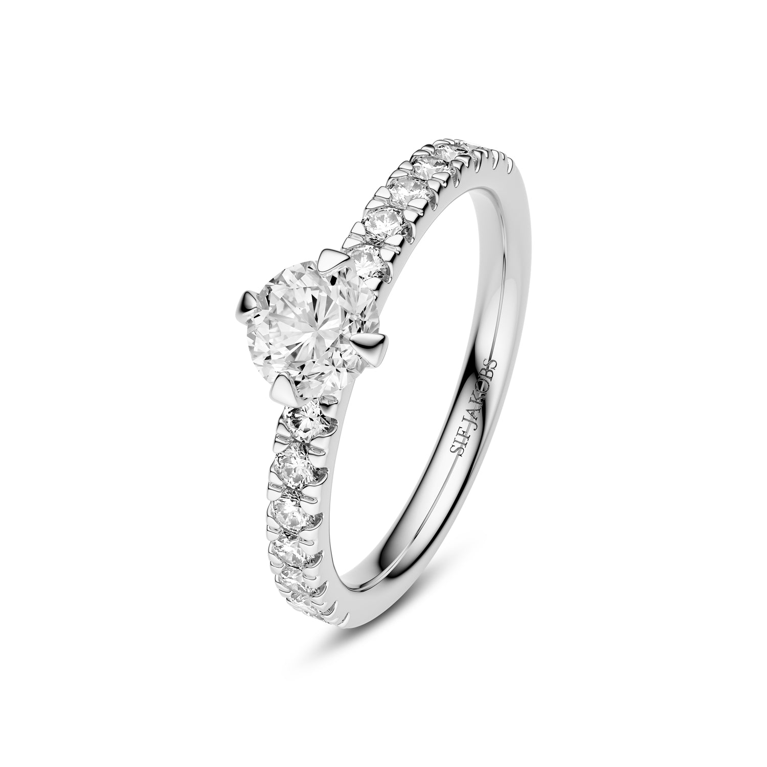 Hvid Ring Venice Solitaire Altro Guld Guld Lab Grown Diamanter - Fingerringe  - 5701699095197
