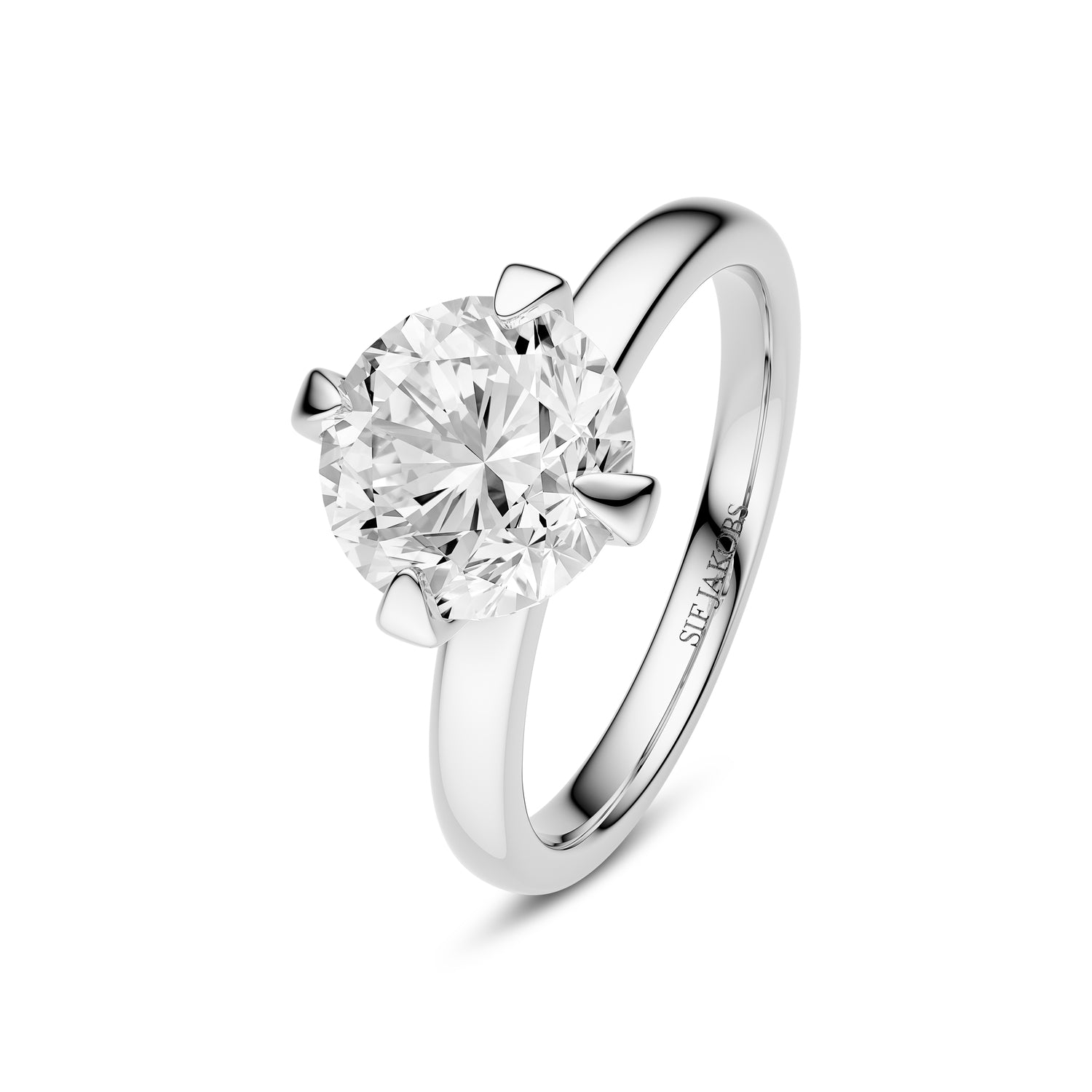 Hvid Ring Venice Solitaire Guld Guld Lab Grown Diamanter - Fingerringe  - 5710699085992
