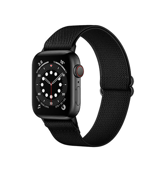 Sort Apple Watch 42mm Polyester Nylon Rem Armbånd - Polyester Armbånd