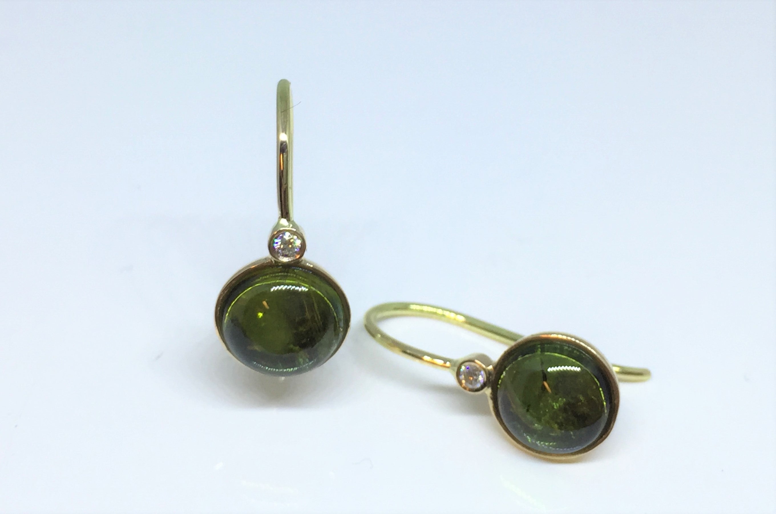 Lind Guld ørekroge Med Halvædelsten Brillanter - Lind Øreringe  - 1233690054513