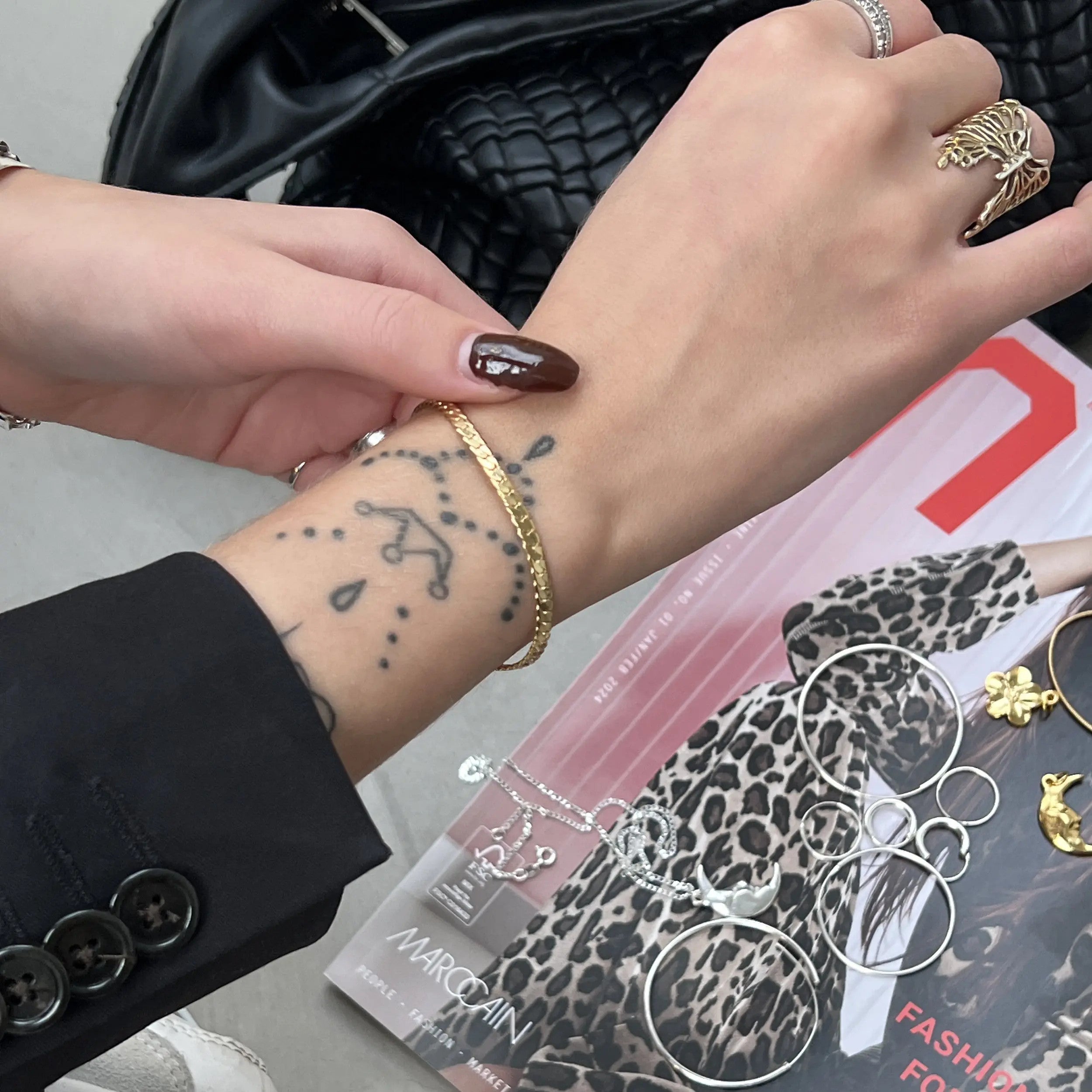 Sølv Armbånd, Sildebens Kæde, Forgyldt Sterling , 16 20 3,5 - Spain Armbånd  - 05740034045398