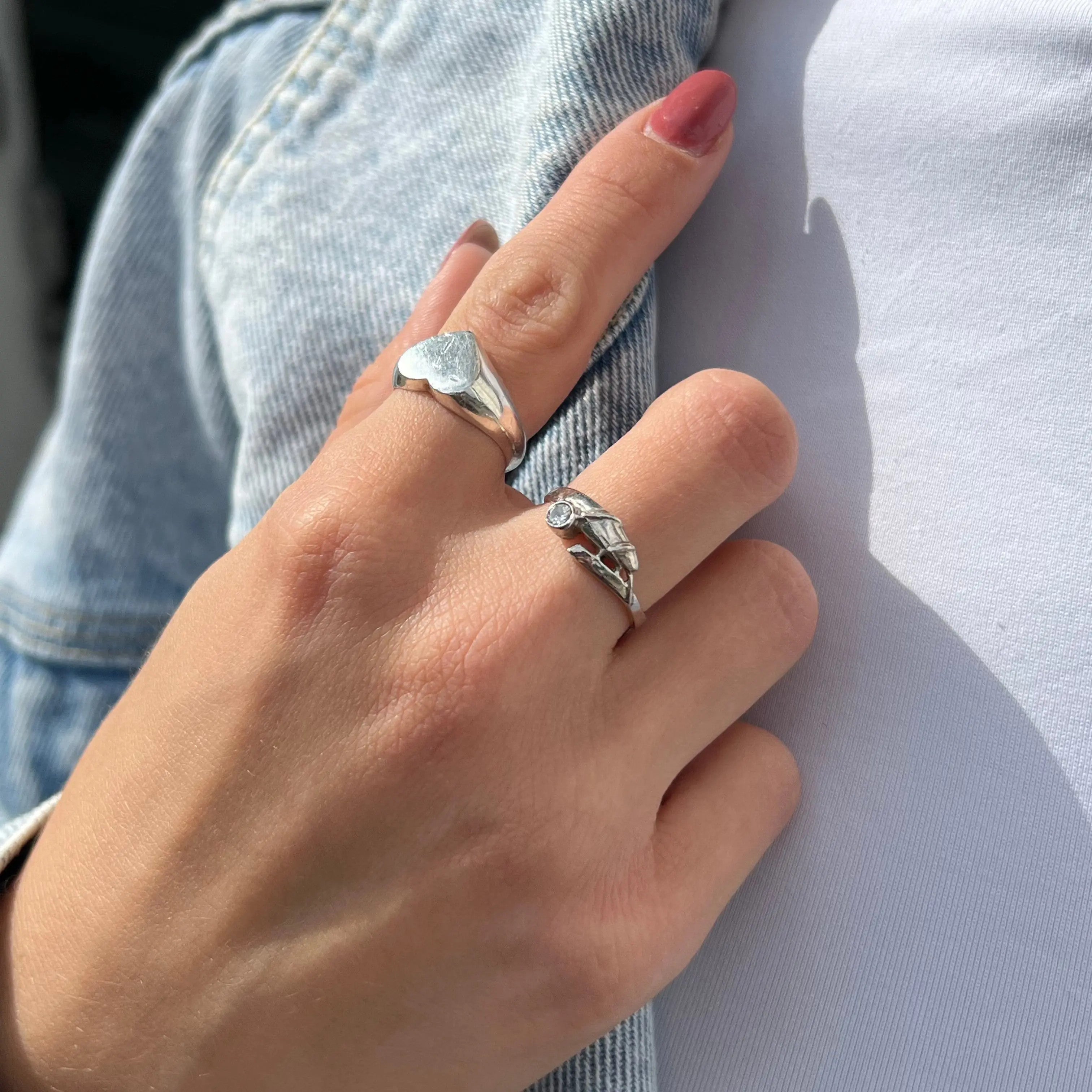 Sølv Fingerring Med Klar Krystal, Sterling , - Boc Fingerringe - 05740034094280