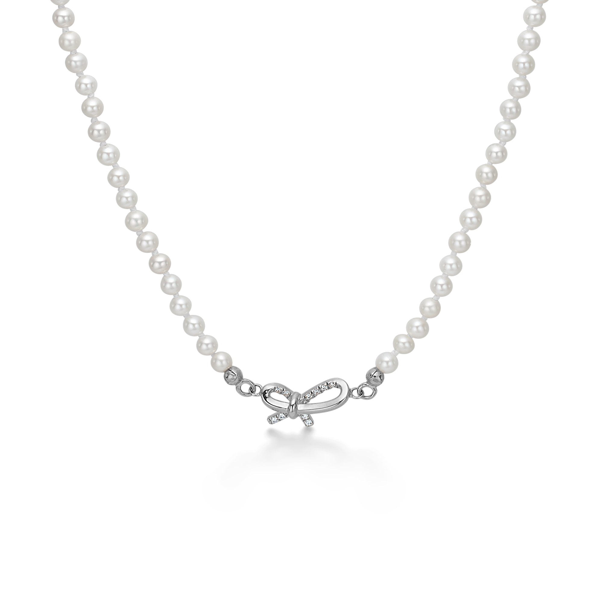 Hvid Mads Miss Butterfly Sølv Halskæde Med Perler Topas 2123030 - Mads Z Halskæder