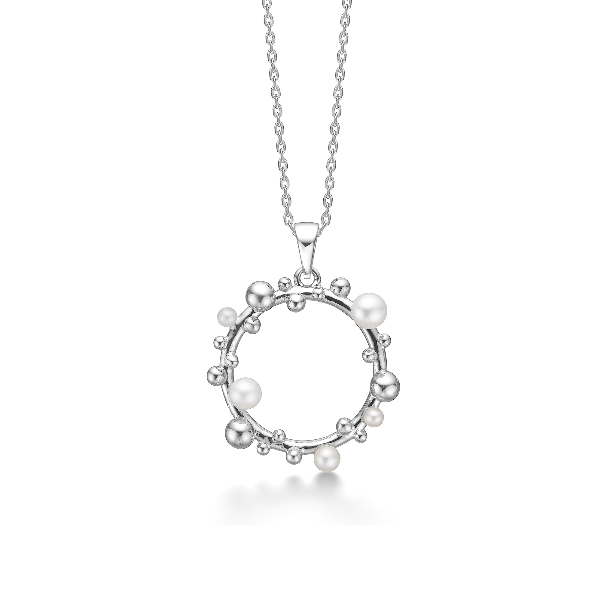 Mads Bubbles Sølv Halskæde Med Ferskvandsperler 2123166 - Mads Z Halskæder