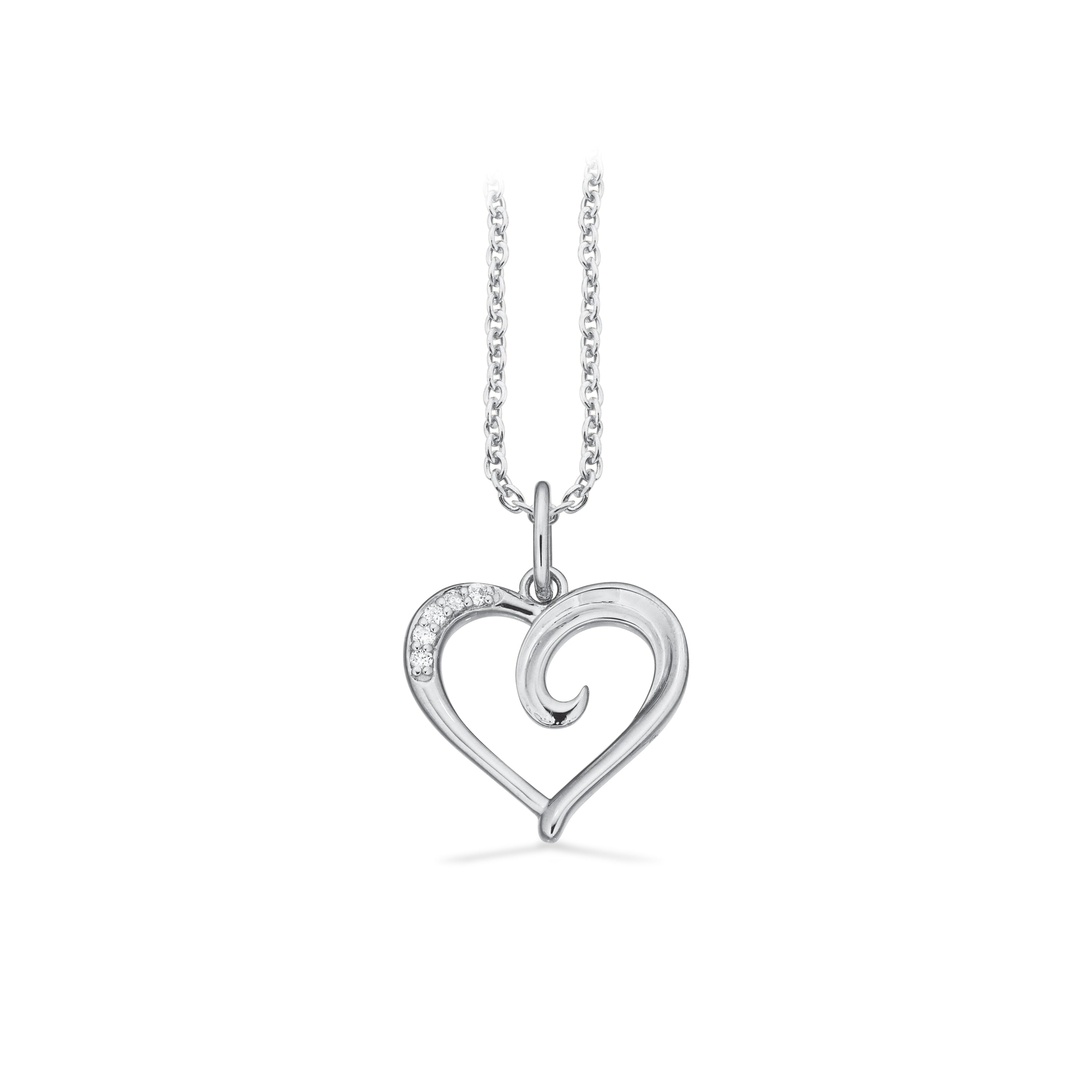 Hvid Scrouples Gulds Hjerte Vedhæng Med Diamant 214814 - Scrouples Halskæder