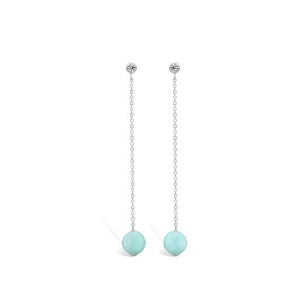 Blossom Sølv øreringe Med Amazonite Sten 21981597 - Blossom Øreringe  - 1233690162881