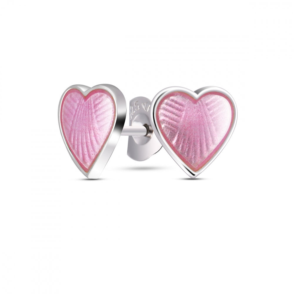 Pink Piaampper Pia & Per Børne Sølv ørestik Med Emalje Hjerte 2200601 - Pia&per Øreringe  - 1233690116105