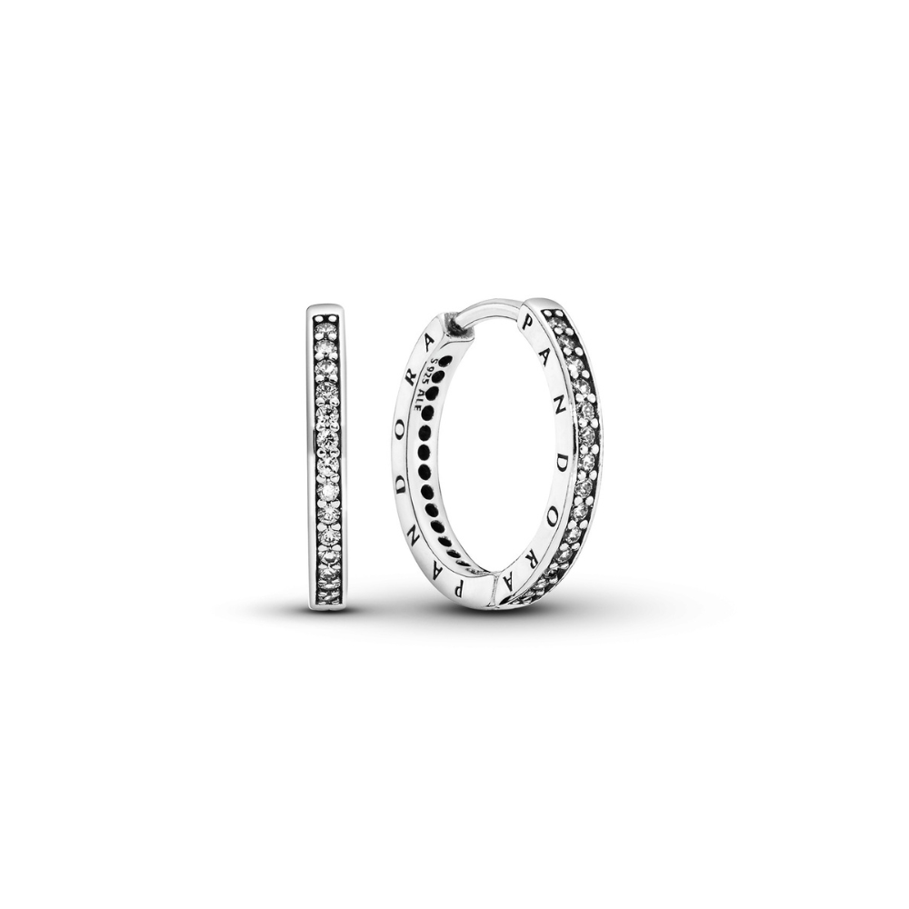 Pandora Sølv Creoler Med Sten 17mm 290558cz - Pandora Øreringe - 1233690101446