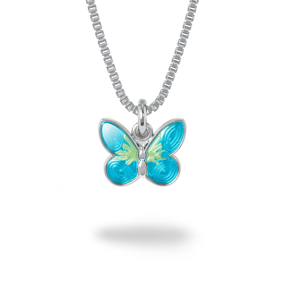 Piaampper Børnehalskæde Med Turkis Sommerfugl 32713 - Pia&per Halskæder  - 1233690136424