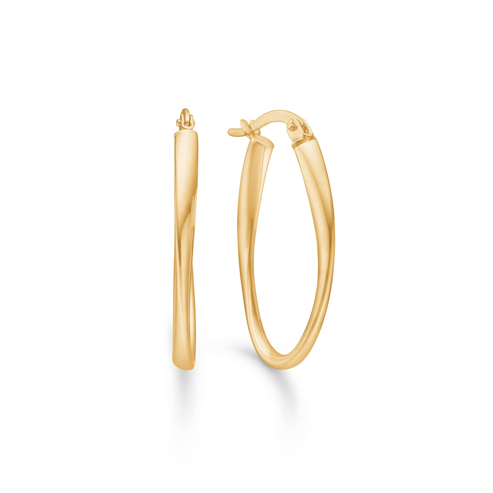 Mads Silvia Ovale Creoler Karat Guld 3310147 - Mads Z Øreringe  - 1233690205618