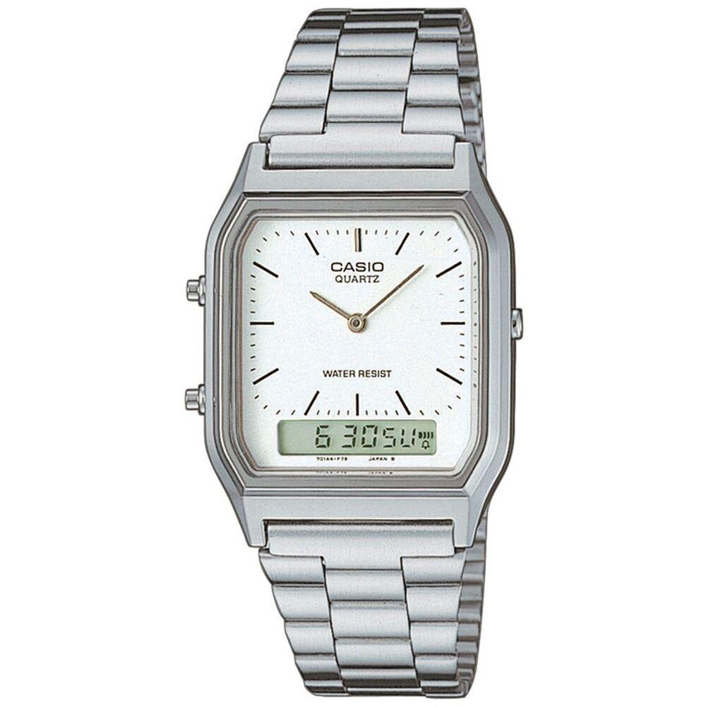 Hvid Casio 230a 7dmqyes Unisex Armbåndsur Sølv - Casio Armbånd  - 4971850437611
