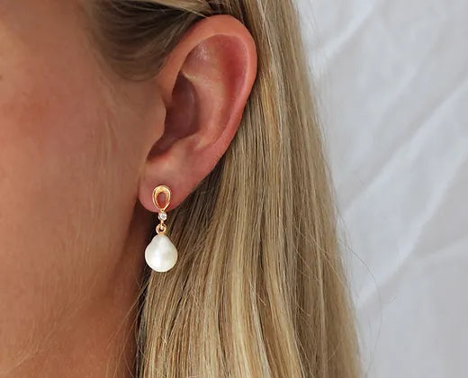 Per Borup Violina 14kt øreringe Med Perle Brillant 1089Ø - Per Borup Øreringe  - 1233690234960