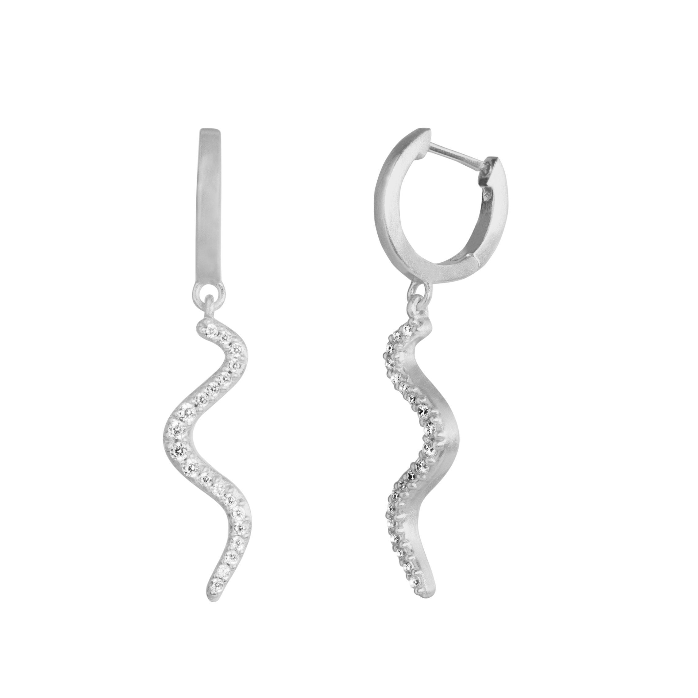 Bybiehl Wave Sparkle Hoop Sølv 028a - Bybiehl Øreringe  - 1233690200415