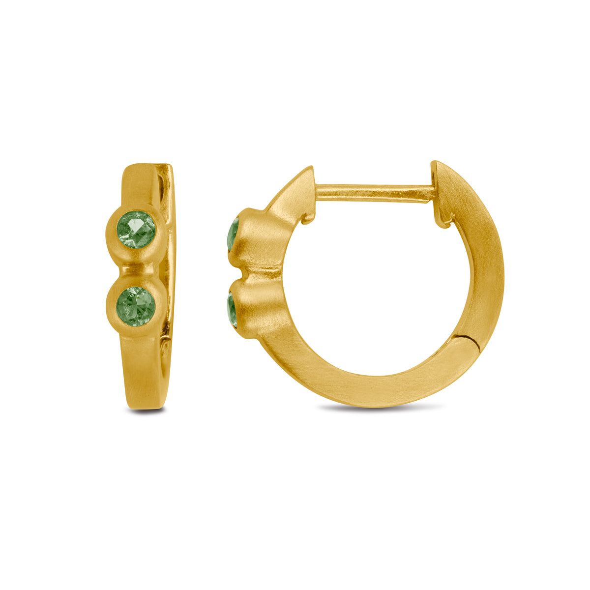 Grøn Bybiehl Lucy Hoops Forgyldt øreringe Med Ne Sten 039g - Bybiehl Øreringe  - 1233690215280