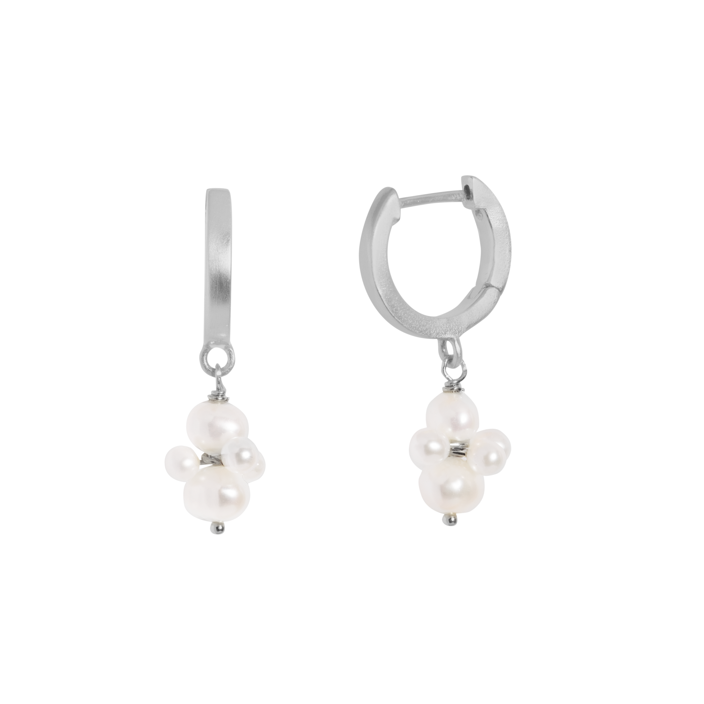 Bybiehl Pearl Cluster øre Hoops Sølv 1510wp - Bybiehl Øreringe  - 1233690202594