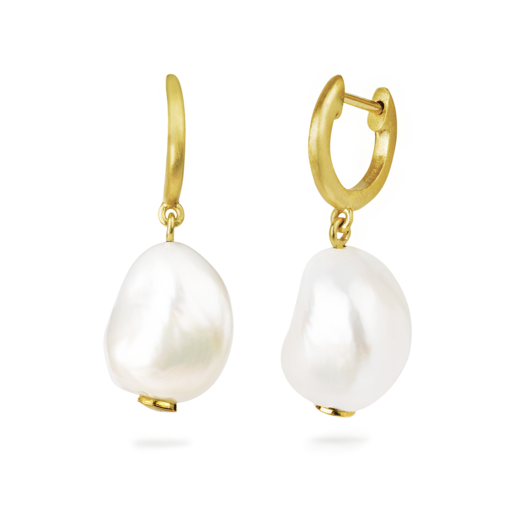 Bybiehl Aura Grande Hoop Med Ferskvandsperle 1511 - Bybiehl Øreringe  - 1233690164762